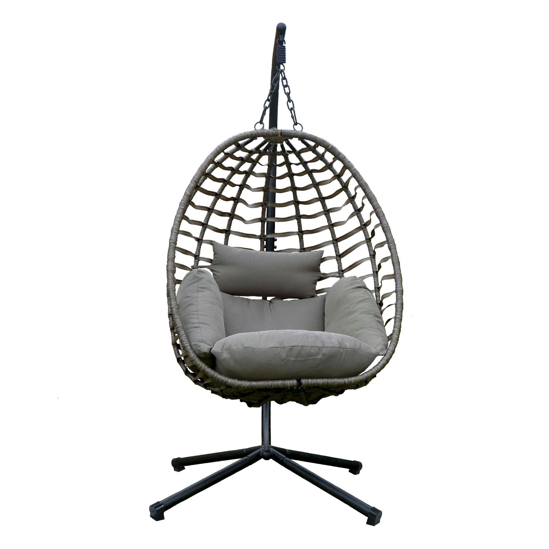 Rackhams Hanging Egg Chair – Chrysalis Rattan Swing Chair With Cushions