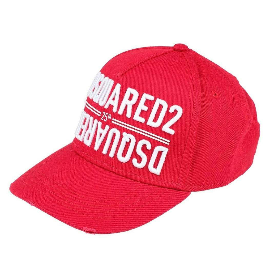 Dsquared2 Red Reversed Logo 25Th Anniversary Baseball Cap - One Size - 100% Cotton