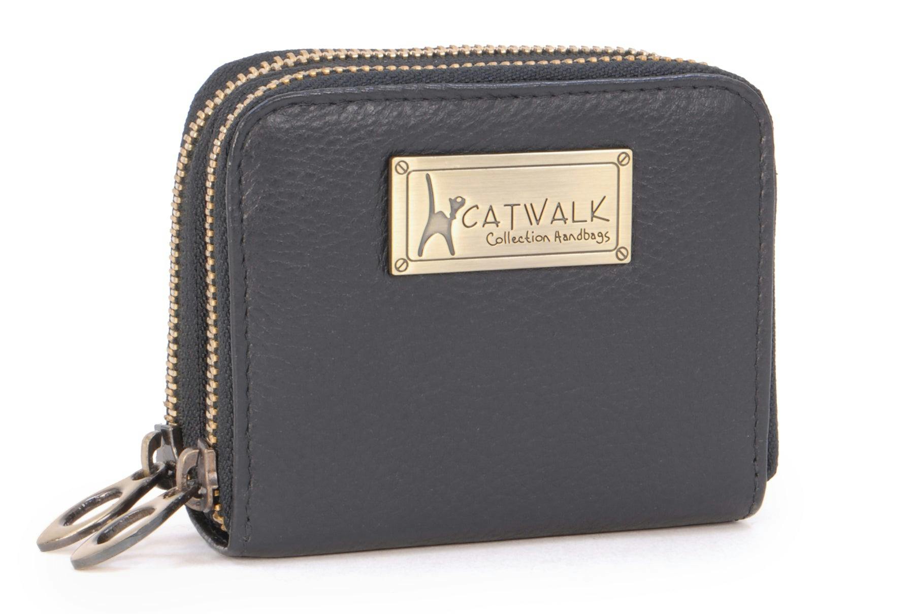 Catwalk Collection Handbags Black Isla - Concertina Purse