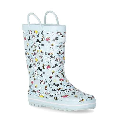 Trespass Starryton Kids Outdoor Waterproof Rubber Wellies - Unicorn Mint - Uk-12 / Eu-31