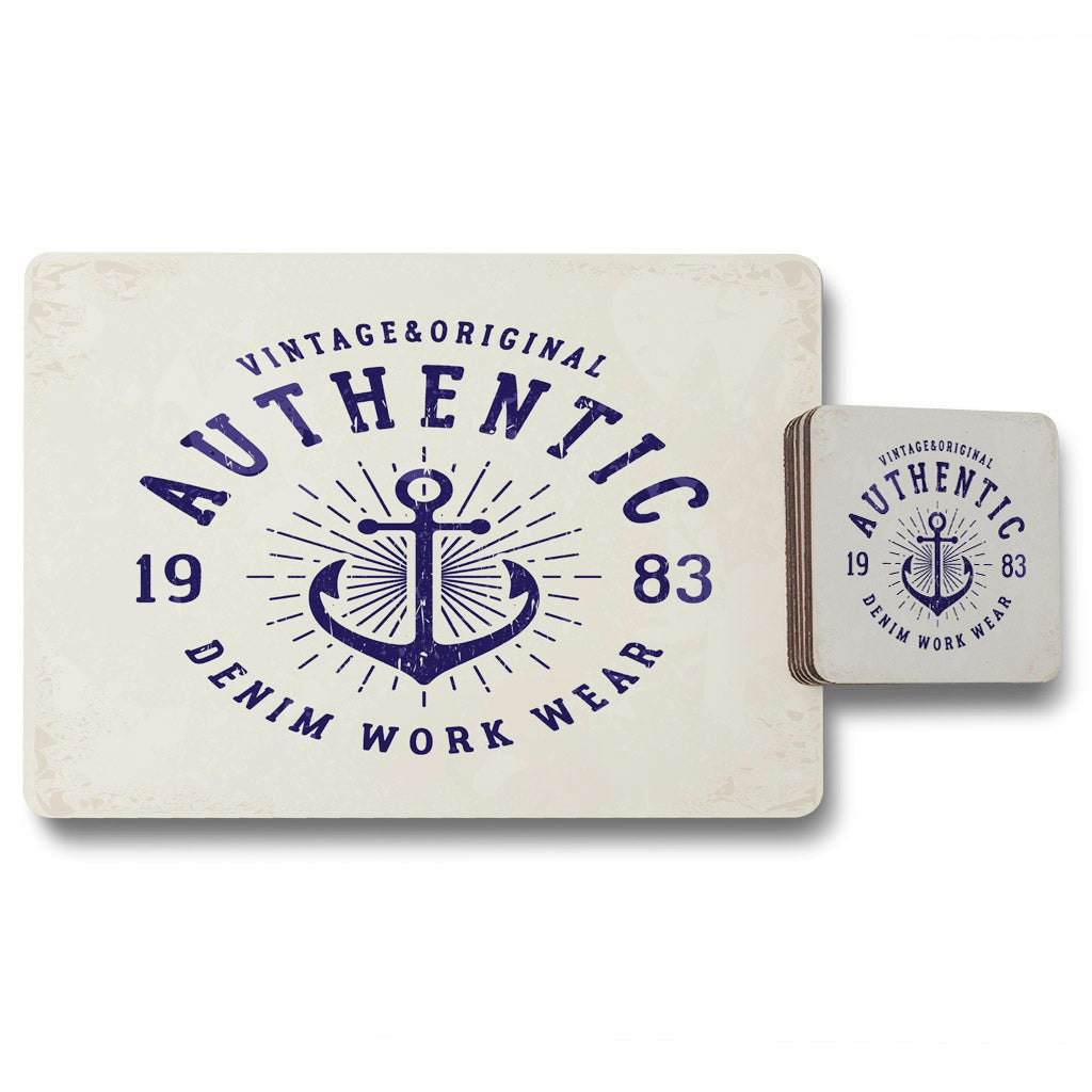 Rackhams Vintage Anchor Logo (Placemat & Coaster Set) Size 12