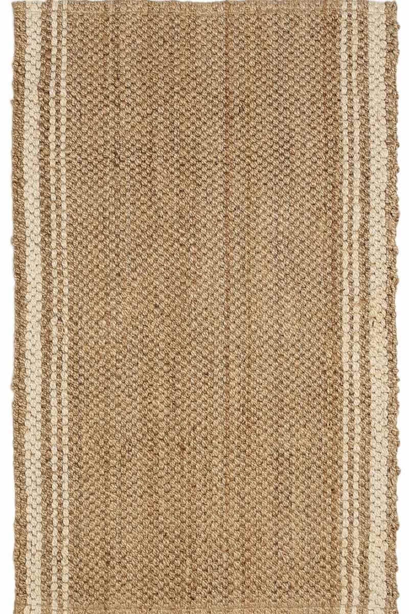 Rackhams Jute Check Natural Rug Striped Handwoven - 100X150 Cm