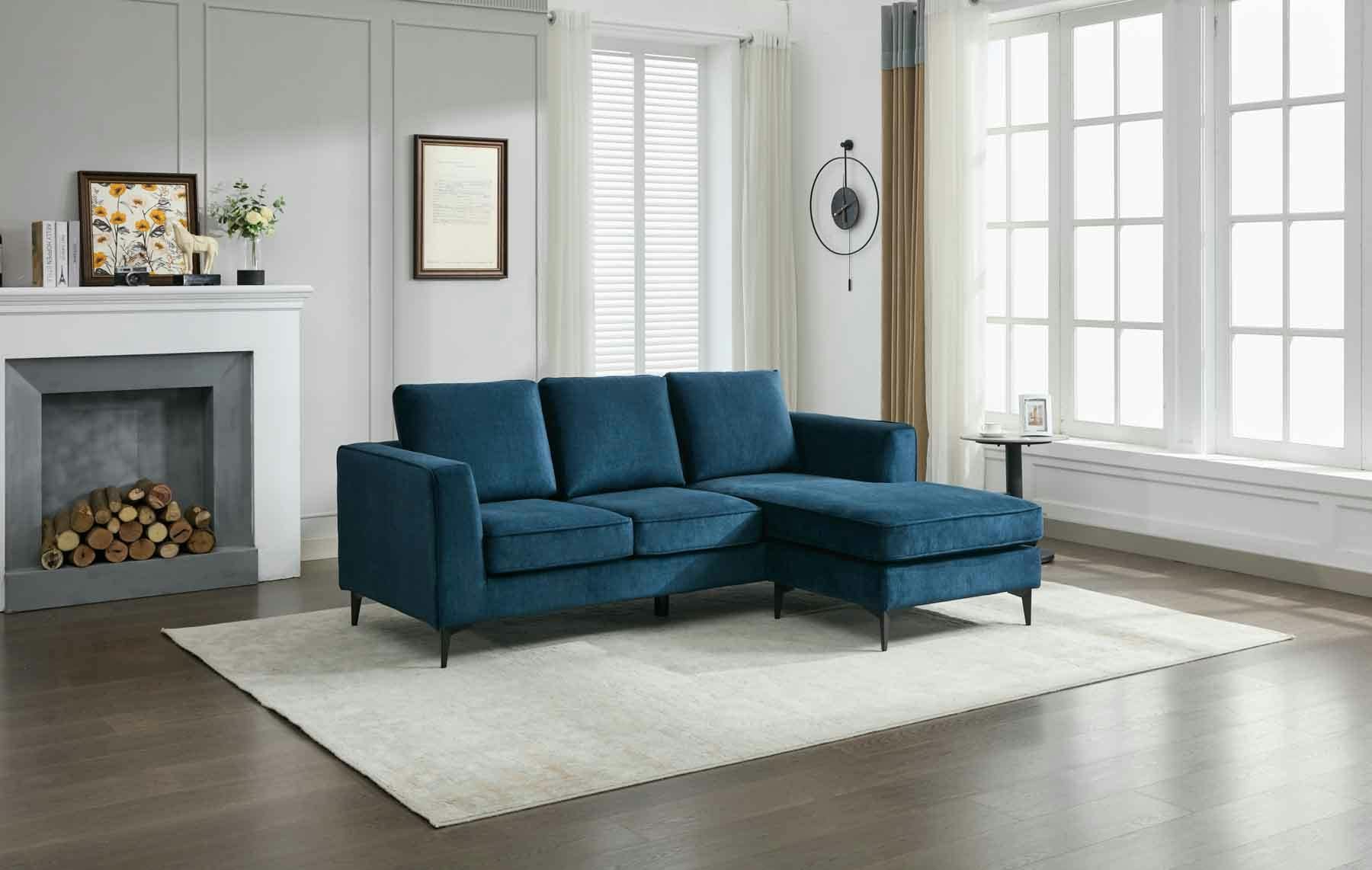 Black Aston Reversable Chaise - Ocean