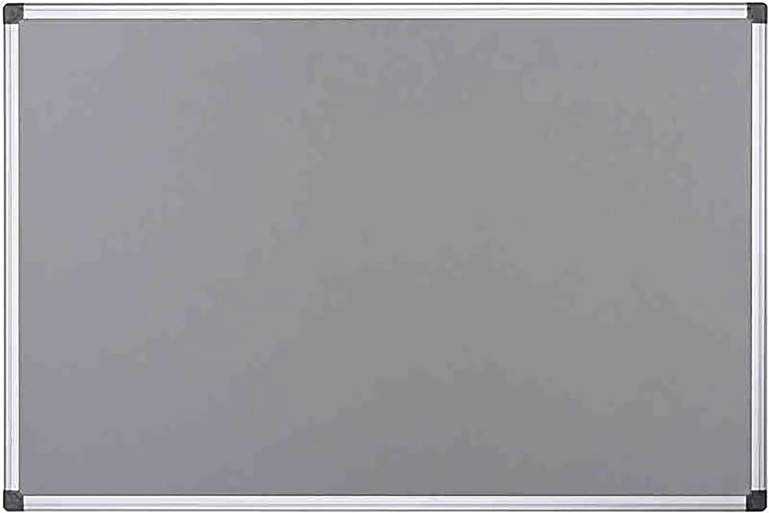 Rackhams Grey 60 Cm X 45Cm Aluminium Frame Felt Notice Pin Board - Notice Board Bulletin Frame For Office, School, Bedroom, Memo, And Home