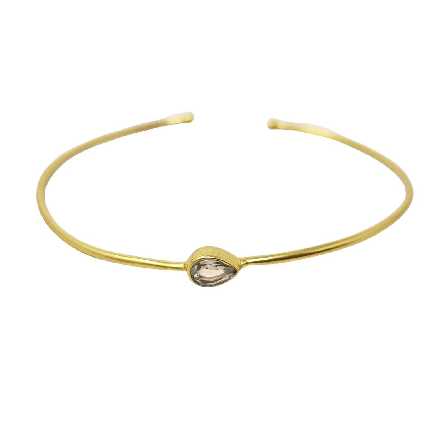 Harfi Gold/White 18Ct Plated Topaz April Birthstone Bangle