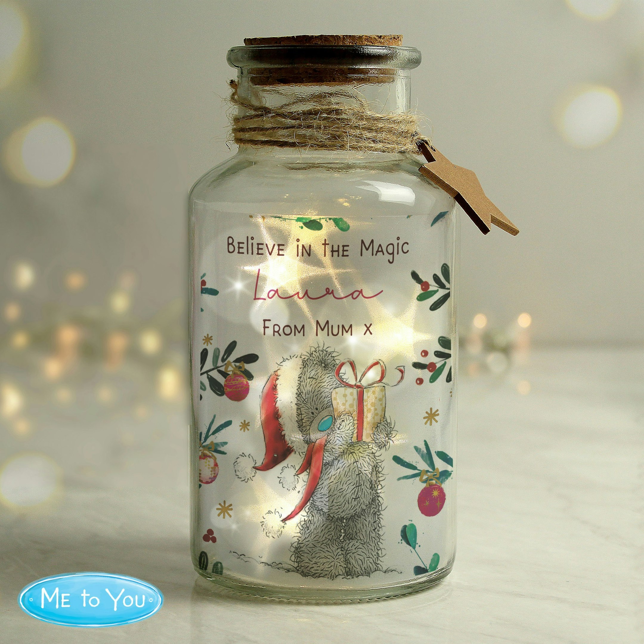 Personalised Memento Company Personalised Me To You Cosy Winter Led Jar