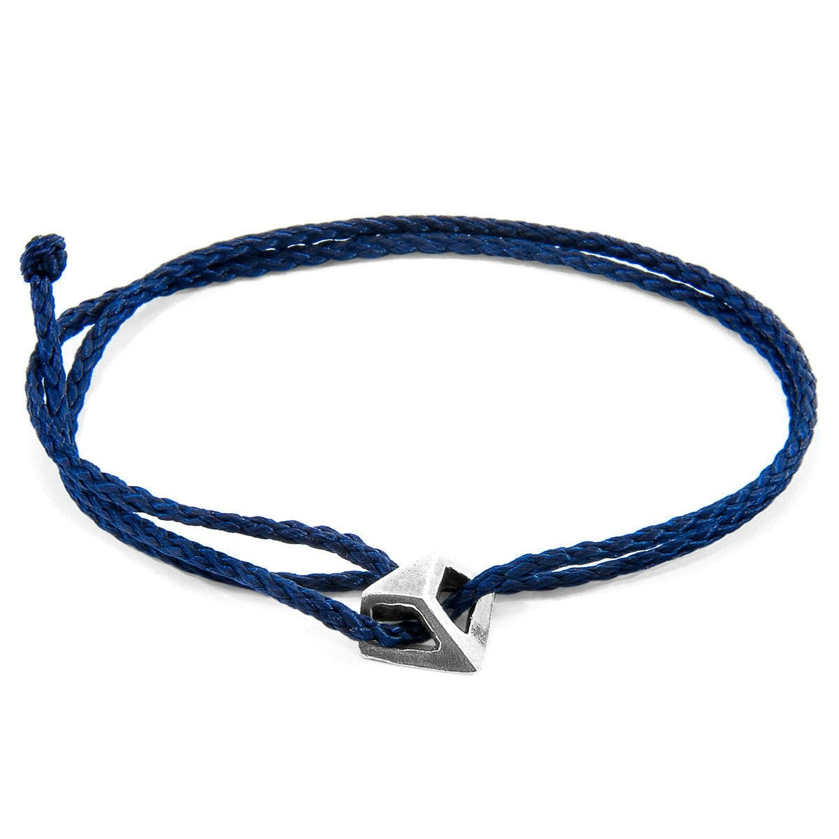 Anchor & Crew Blue/Silver Navy Arthur And Rope Skinny Bracelet