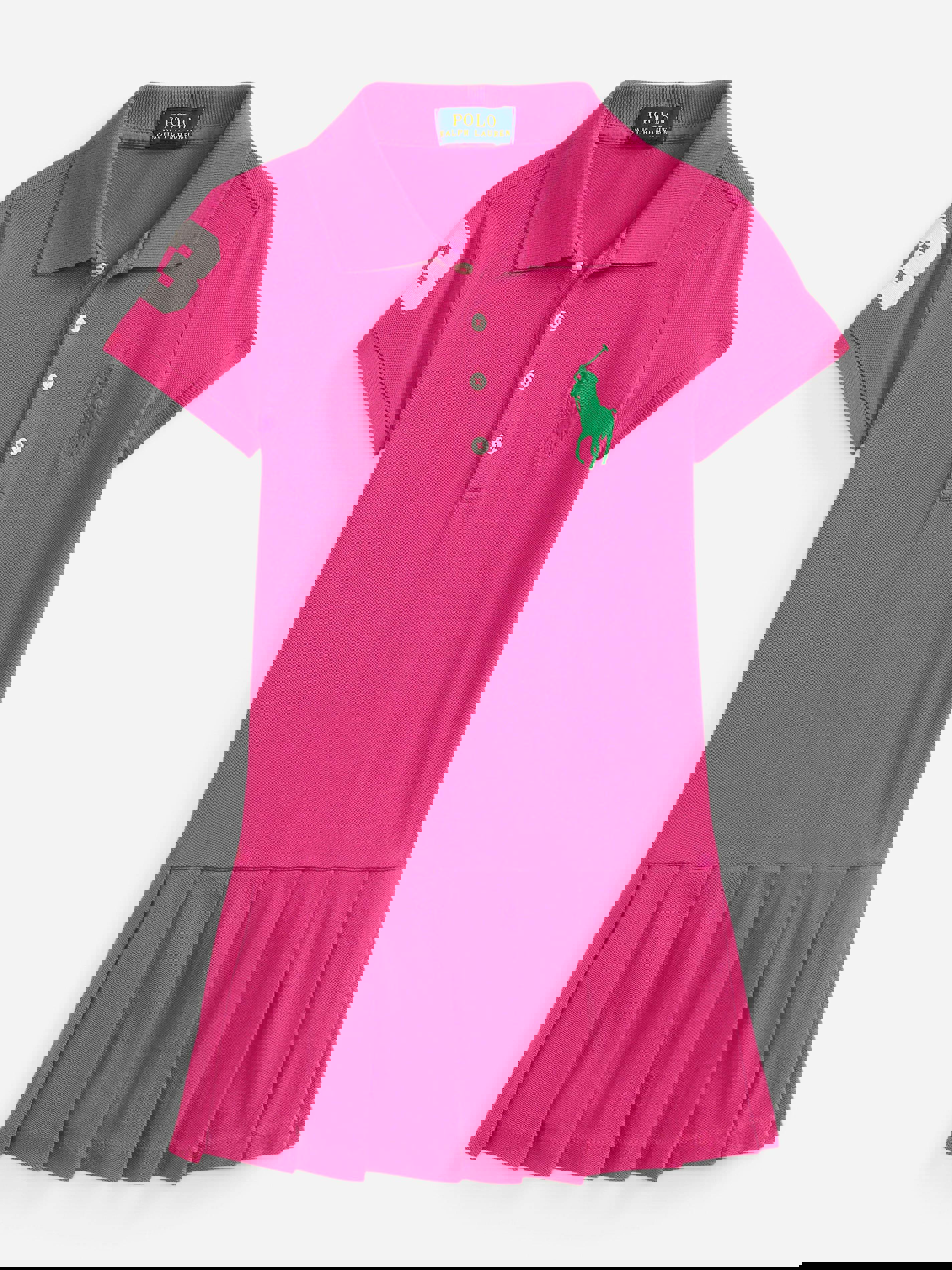 Ralph Lauren Kids Girls Pink Ralph Lauren Pleated Polo Dress In - 6 Yrs