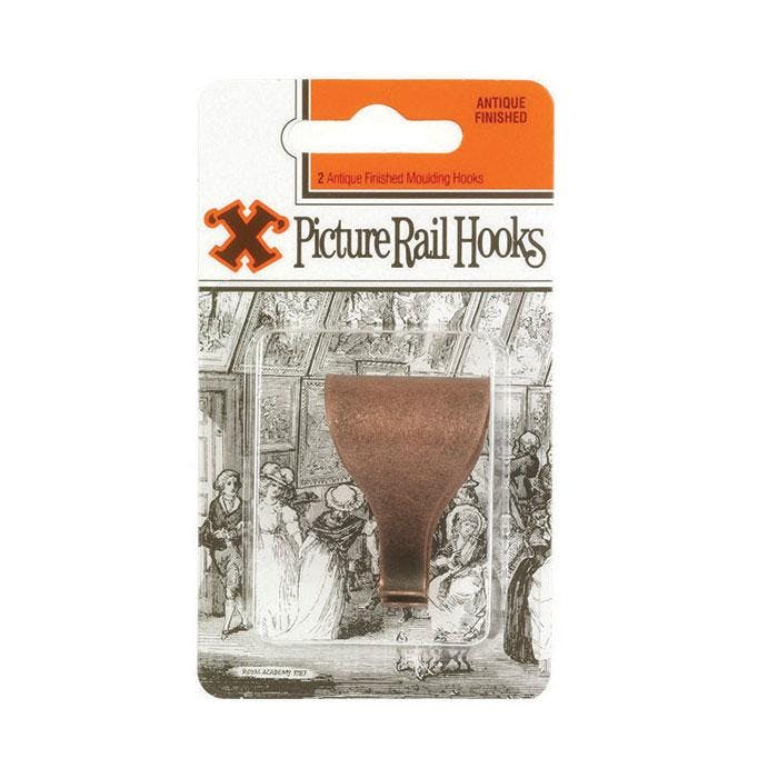 X Picture Rail Hooks Antique 2Pk - One Colour - One Size - One Colour