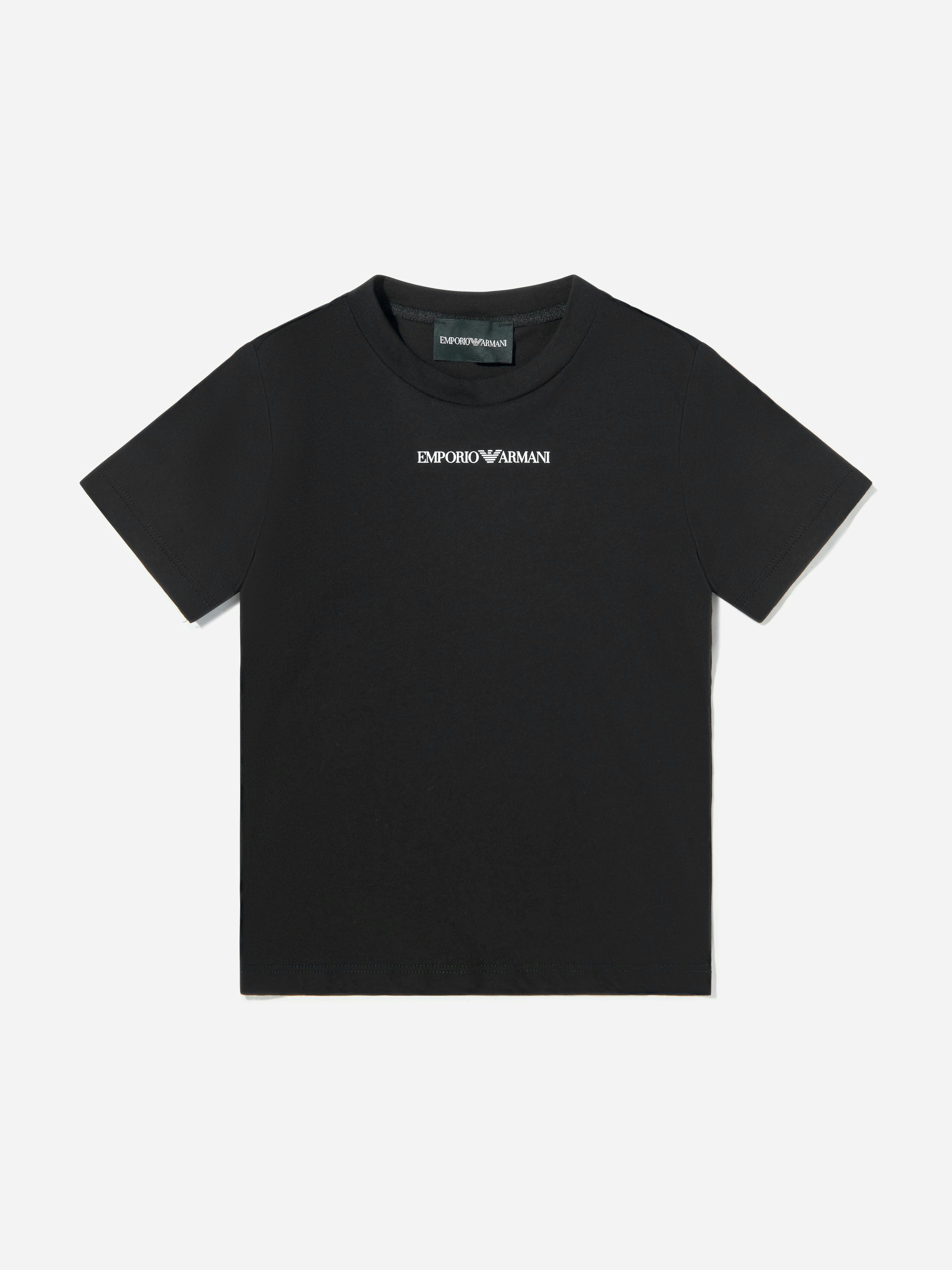 Emporio Armani Boys Black Logo T-Shirt In - 6 Yrs
