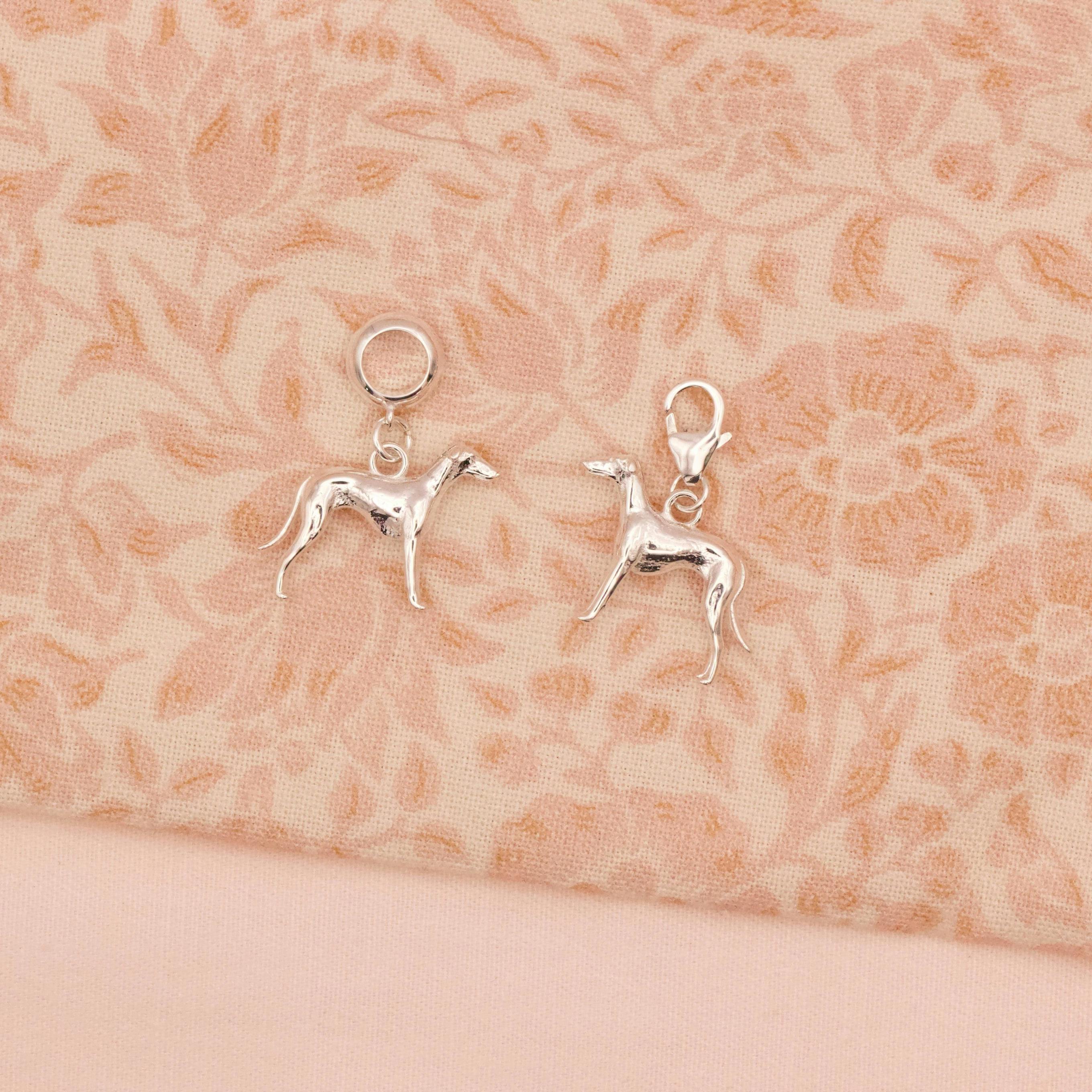 Mylee London Silver Whippet Charm - Slider Charm - Yes