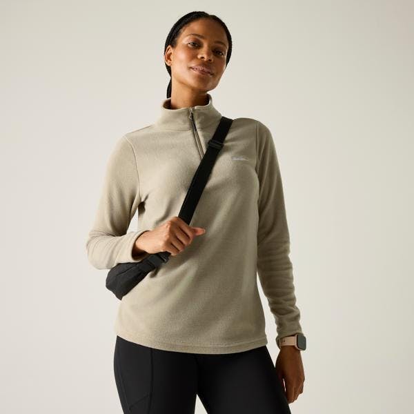 Regatta Women's Great Outdoors Sweetheart 1/4 Zip Fleece Top - Parchment - 18 Uk - Parchment - 100% Polyester