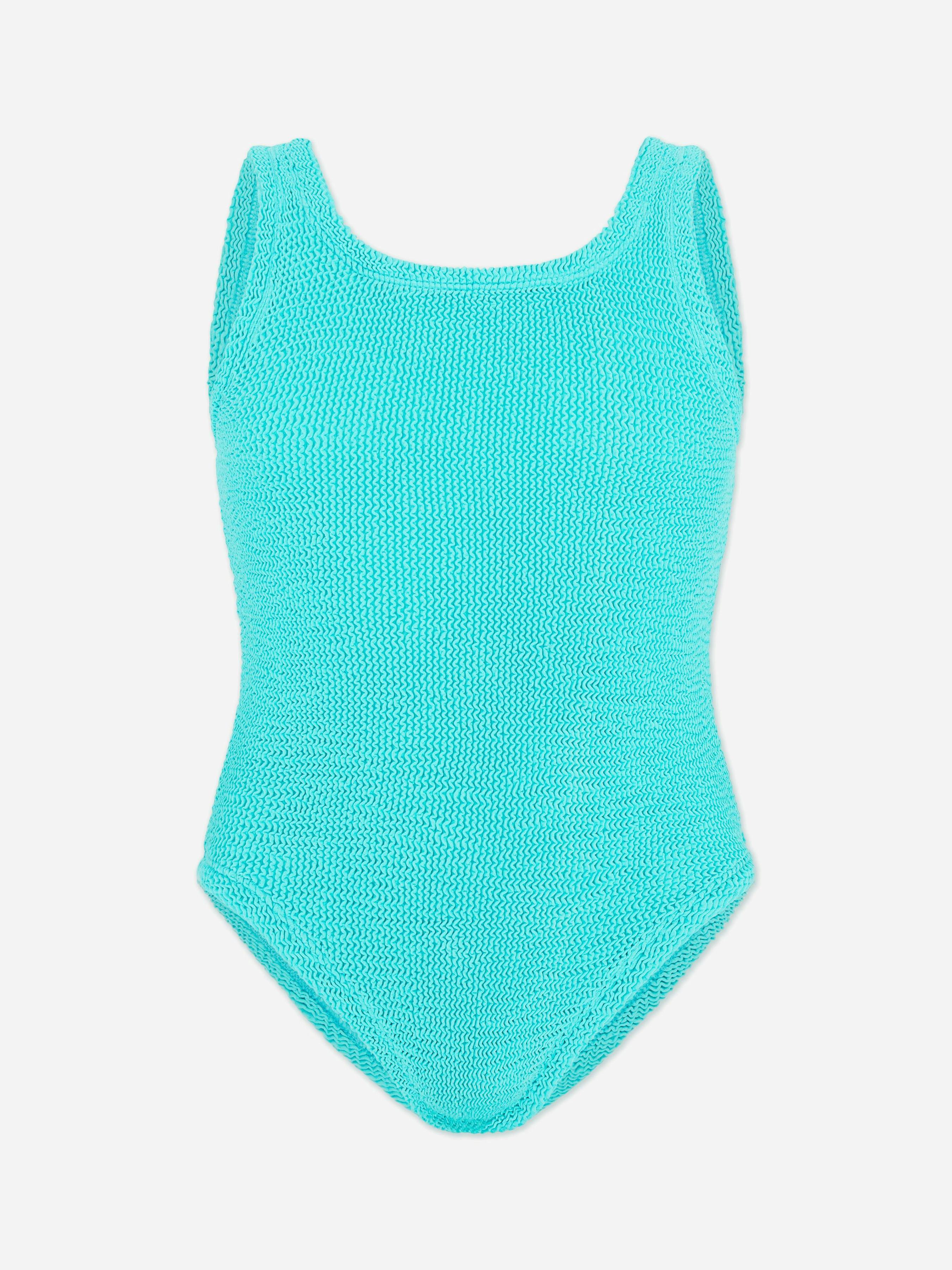 Hunza G Girls Blue Classic Swimsuit In - 7 - 12 Yrs