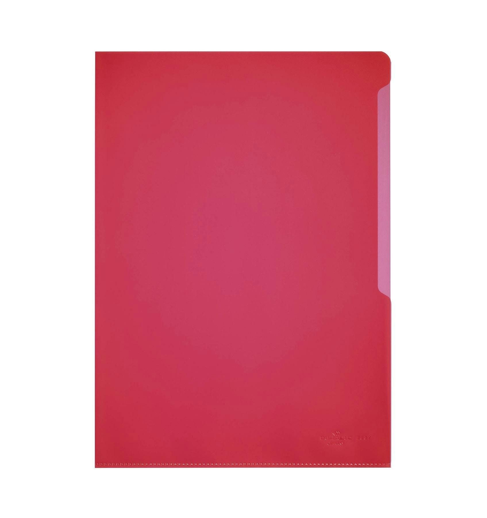 Rackhams Red Clear Plastic Cut Flush Document Wallet Folder | 100 Pack | A4