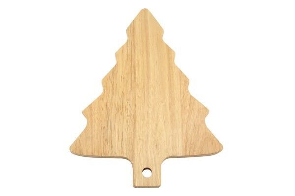 Rackhams Rubberwood Xmas Tree Shaped Serving Board / Platter