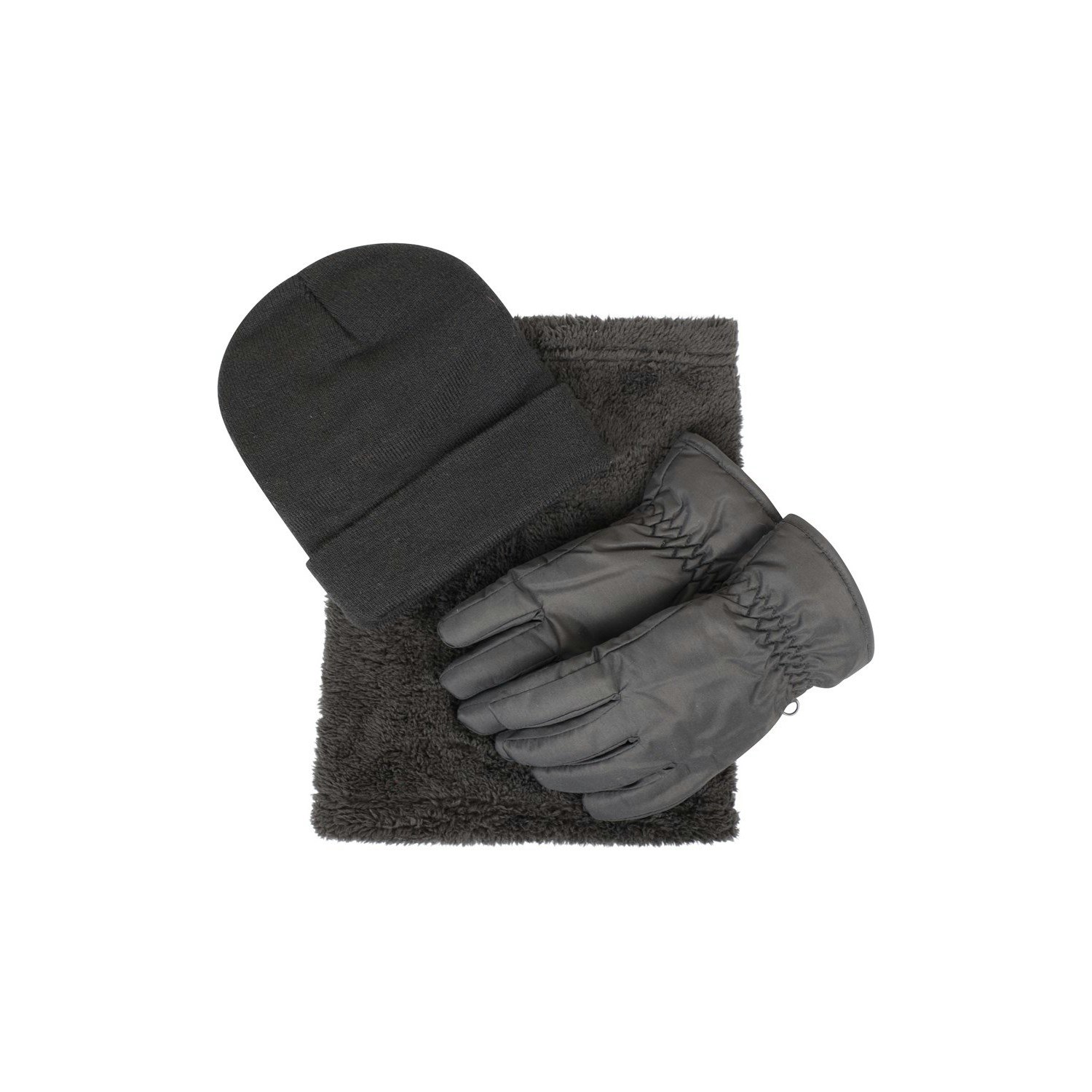 Mountain Warehouse Childrens Accessories Set (Pack Of 3) - Charcoal - Charcoal - L - 100% Polyester