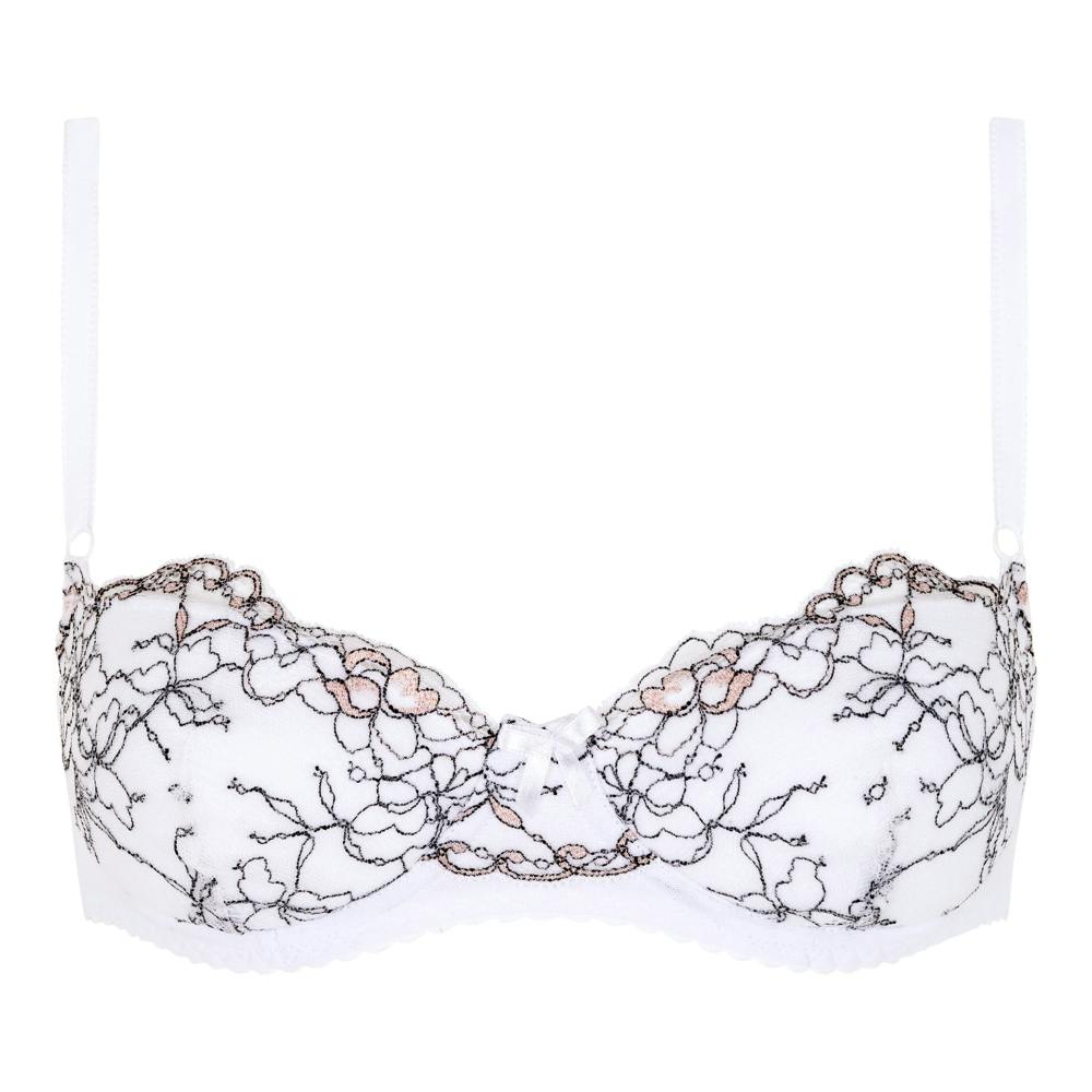 Little Women Women's White Little Eliza Non-Wired Fixed Padded Balconette Bra - 36Aa