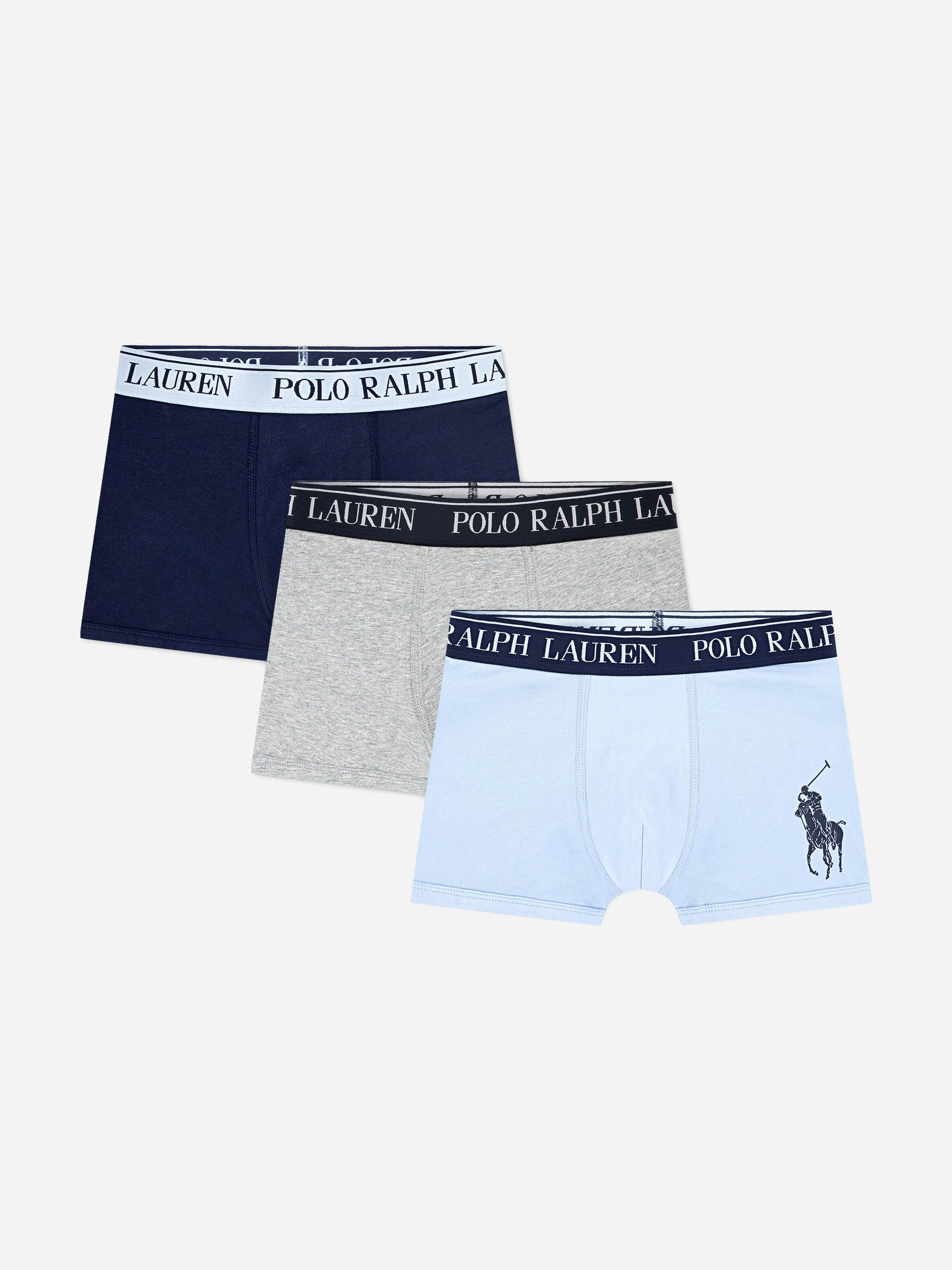 Ralph Lauren Kids Boys Blue Ralph Lauren 3 Pack Boxer Shorts Set In - 7 Yrs (S)