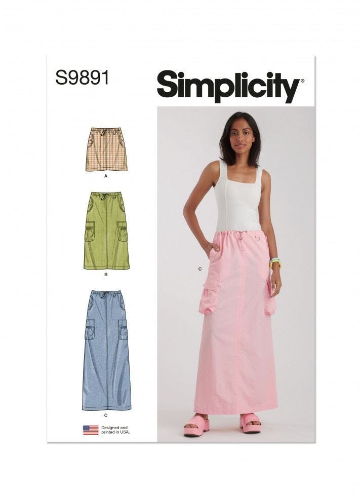 Simplicity Women's Sewing Pattern 9891, Skirts For H5 (6-8-10-12-14) - Intermediate - H5 (6-8-10-12-14)