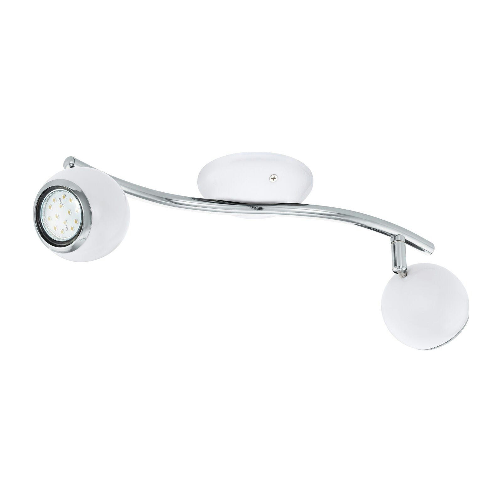 Loops Light/White Flush Spot Ceiling Colour Chrome Plated Shade Bulb Gu10 2X3w Incl. Size 2