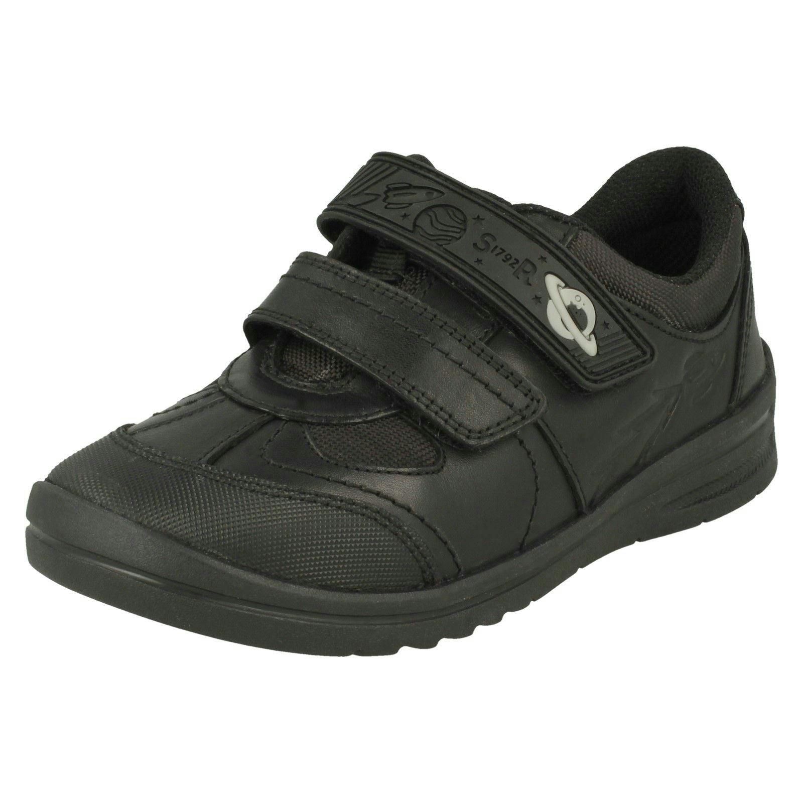 Start-Rite Boys Black Space Detailed School Shoes Rocket - Leather - Uk 12 Child - G
