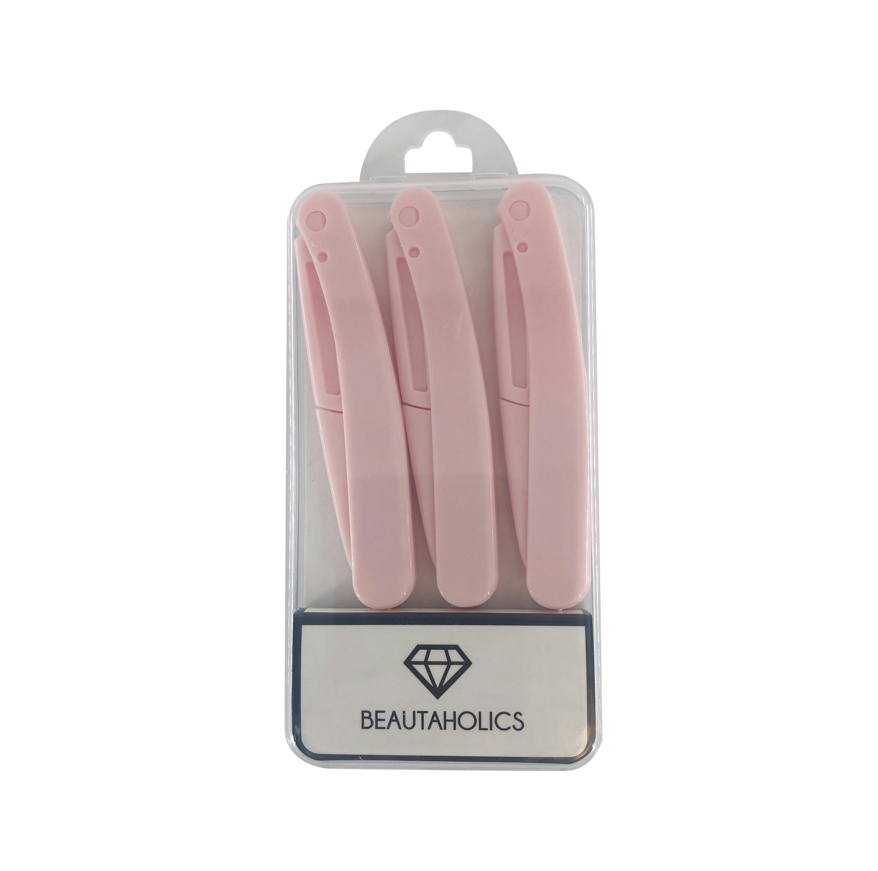 Beautaholics Pink Folding Dermaplaner & Eyebrow Shaper - Pack Of 3