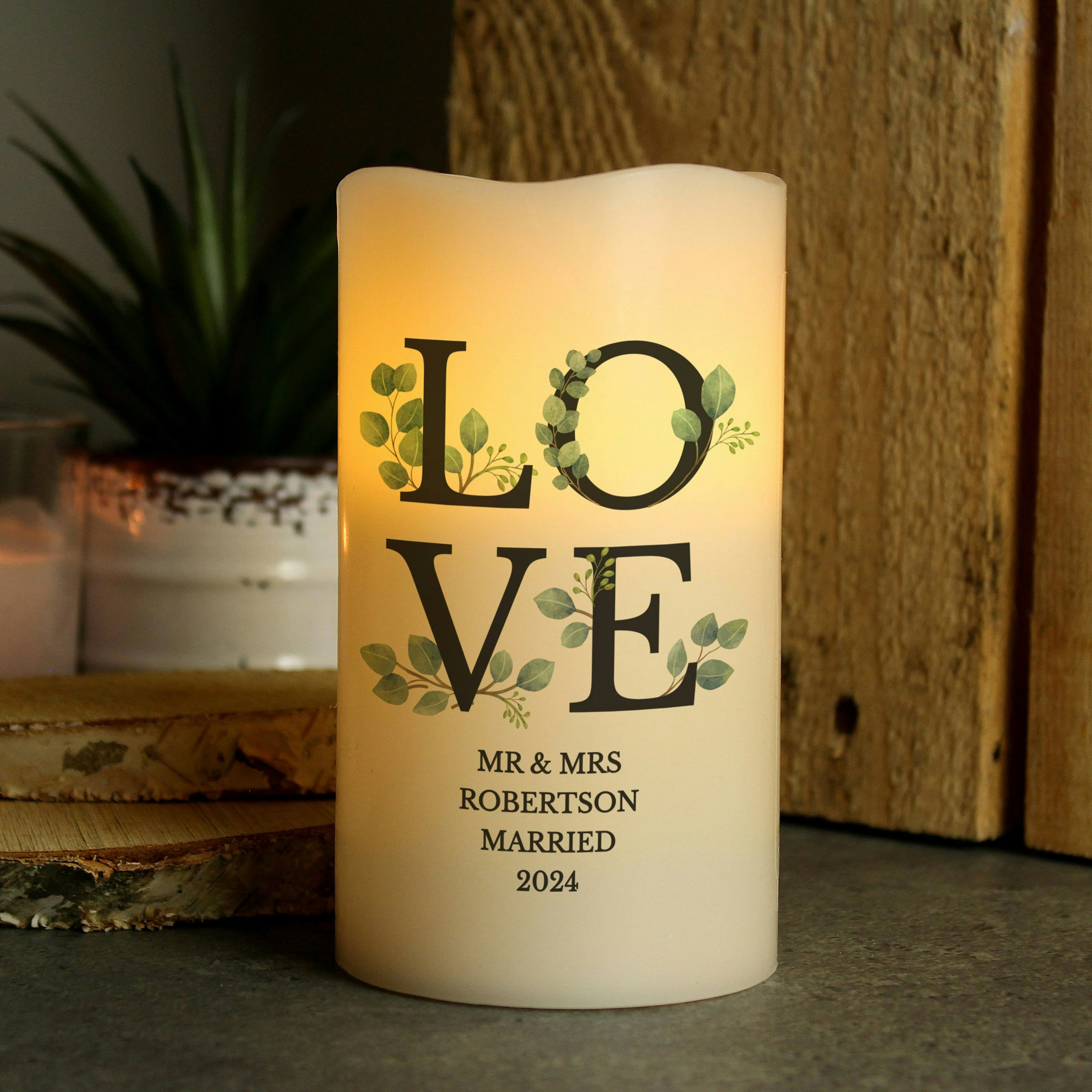 Rackhams Personalised Love Led Candle