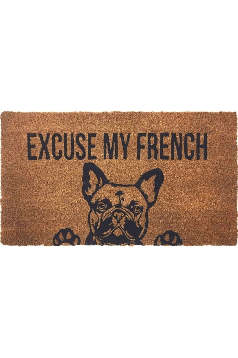 Rackhams Light Coir Animal Excuse My French Mat 40X70 Cm