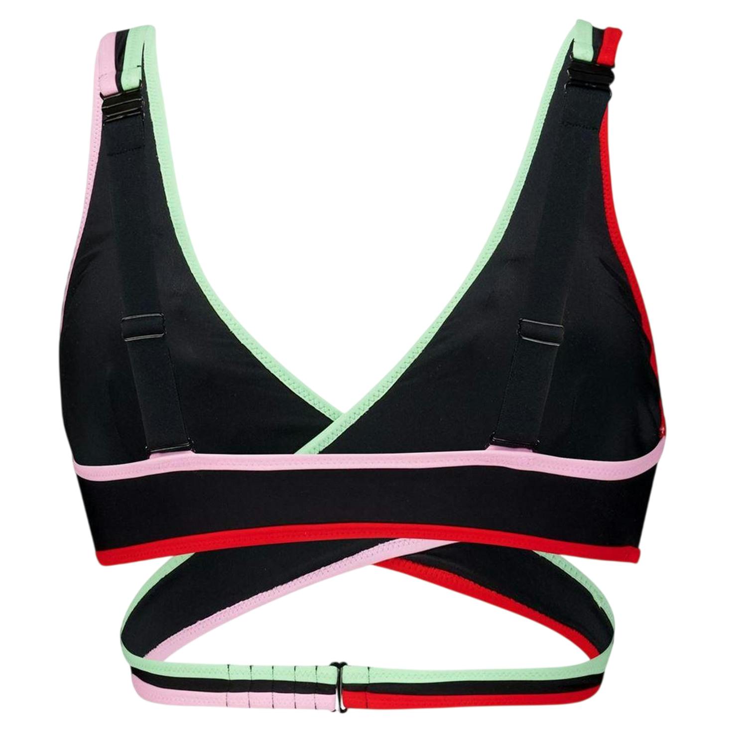 Puma Women's Black Plunge Bikini Top - 8 Uk - 80% Polyamide/20% Elastane