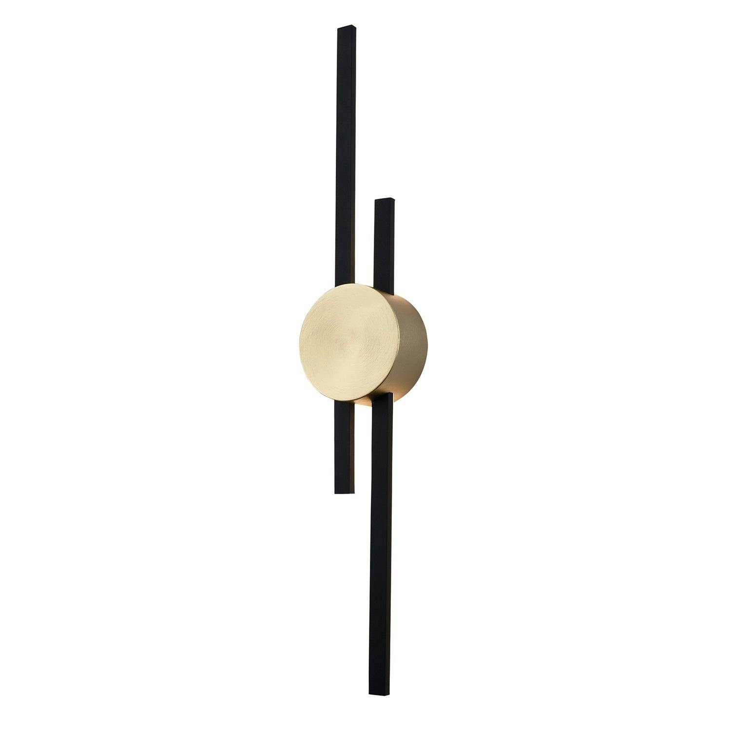 Happy Homewares Light/Gold/Black Modern Architectural Design Wall Fitting In Brush And