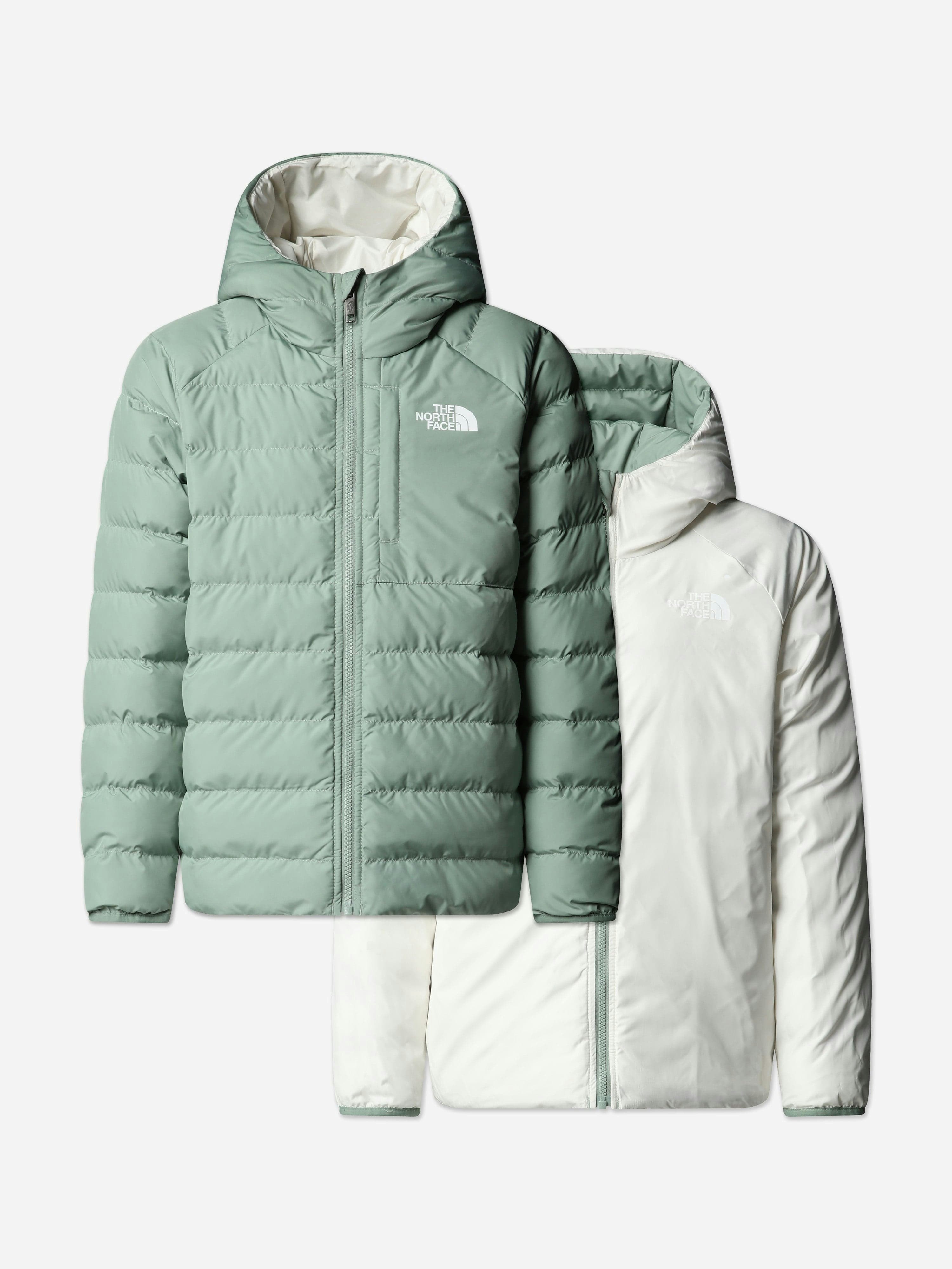 The North Face Girls Green Reversible Perrito Hooded Jacket In - Xxl 18 - 20 Yrs