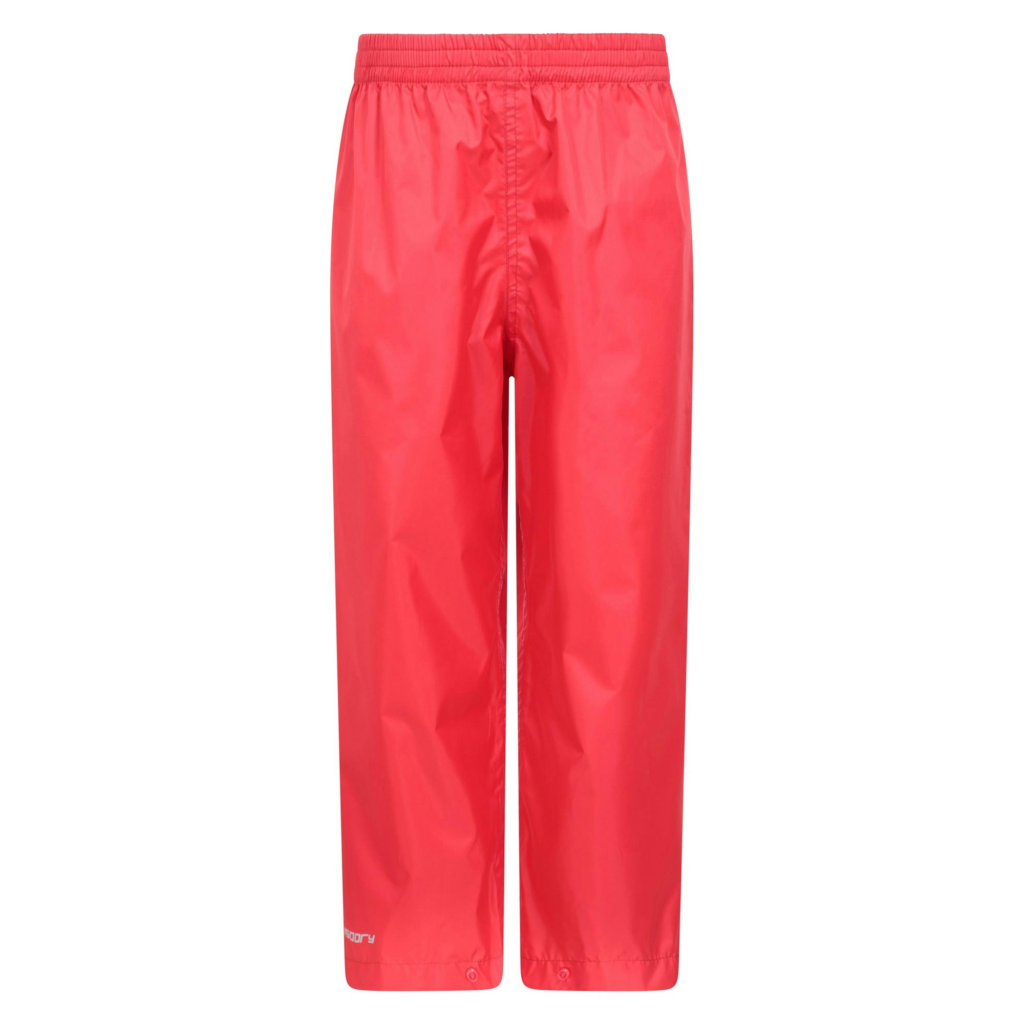 Mountain Warehouse Red Kids Pakka Ii Waterproof Over Trousers - 9-10 Years - 100% Polyamide