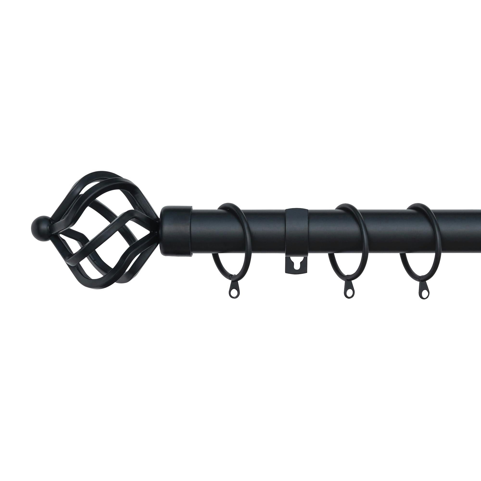 A.unique Home Black Twisted Metal Extendable Curtain Pole (25/28Mm) (Matte ,120Cm - 220Cm) - Image 3