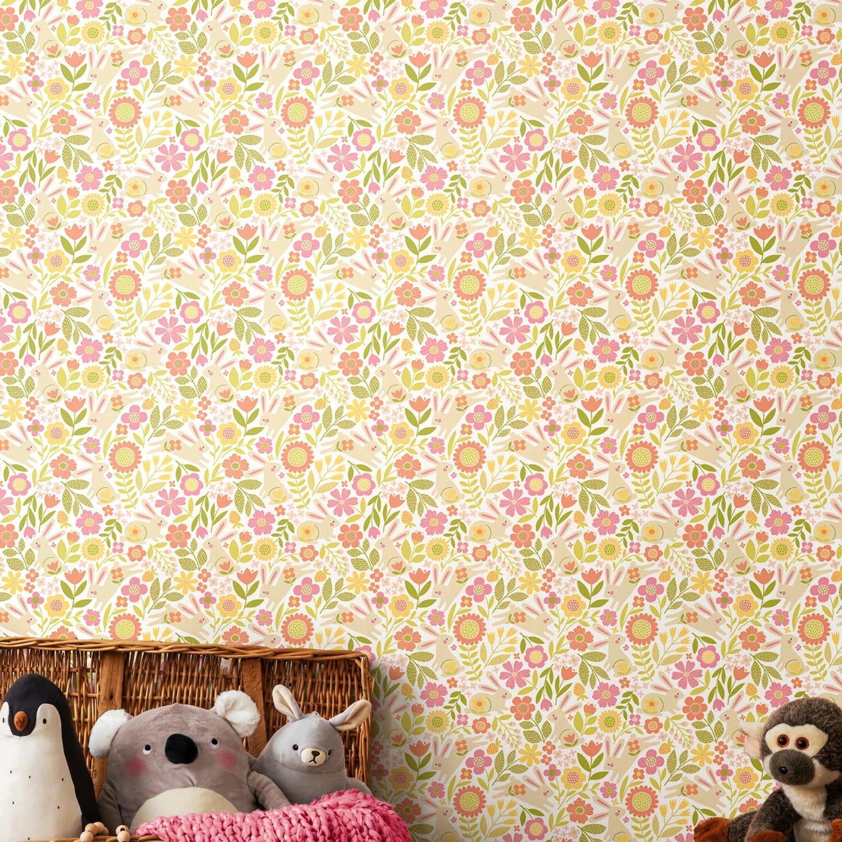 Hoopla Walls Light Bouncing Bunnies - Dolly Mixtures 10M Wallpaper - Dolly Mixtures