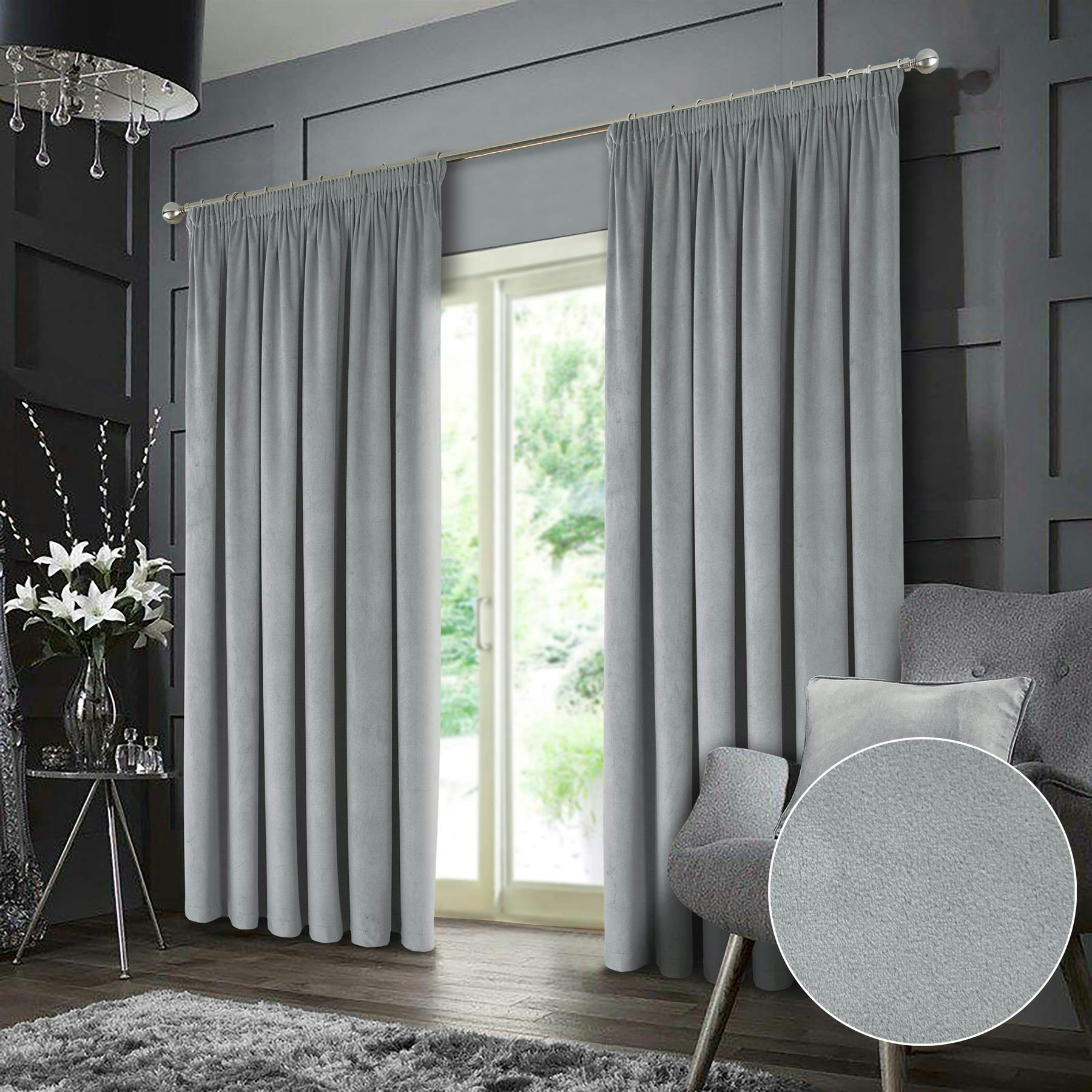 Rackhams Grey Montreal Taped Top Curtains - 229Cm Width X 229Cm Drop
