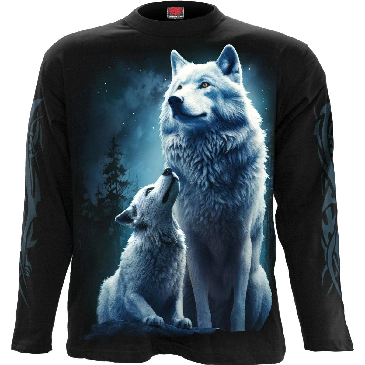 Spiral Direct Black Wolf Guardian - Longsleeve T-Shirt - Xl