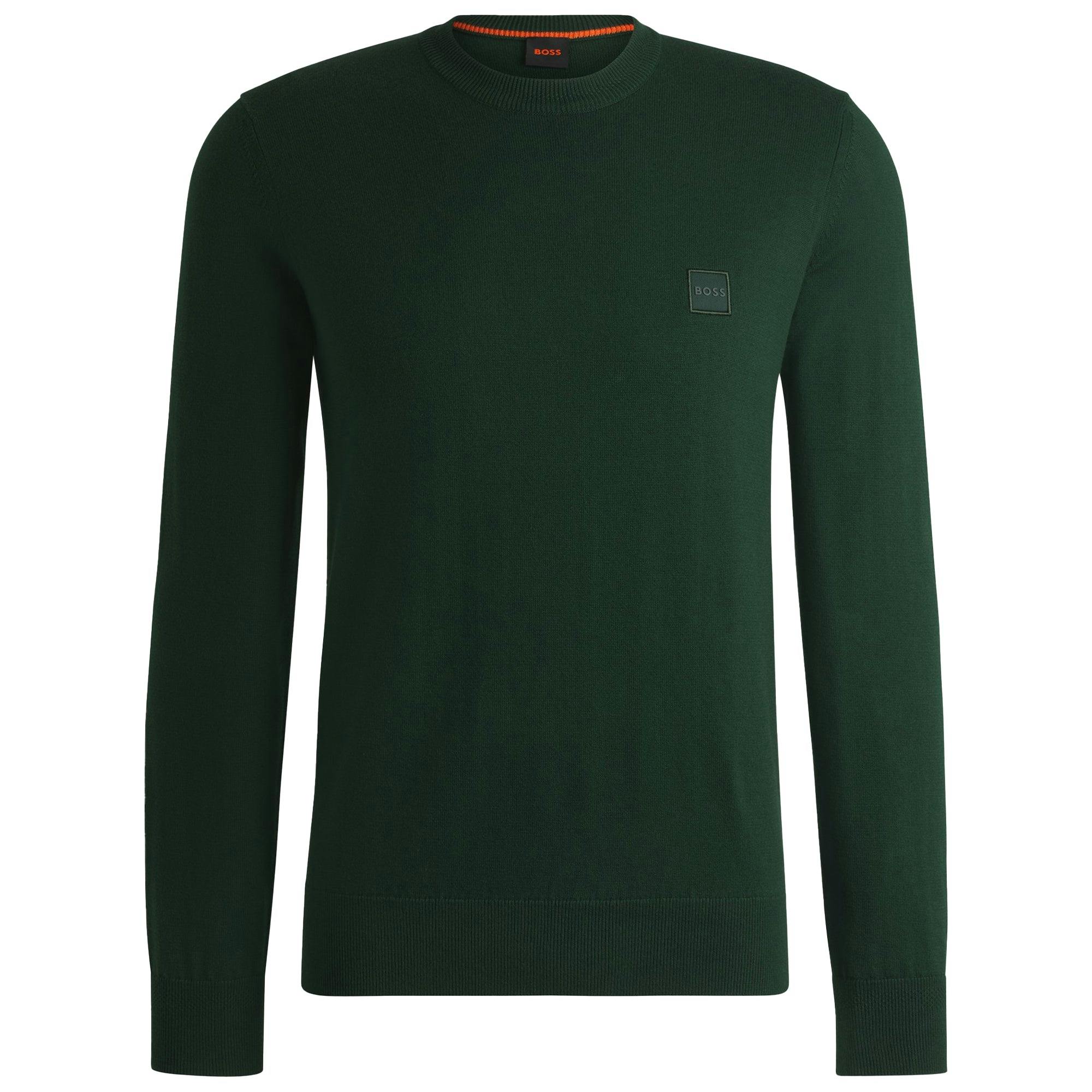 Boss Dark/Green Kanovano S Crew Neck Knit - Moss - XX-Large
