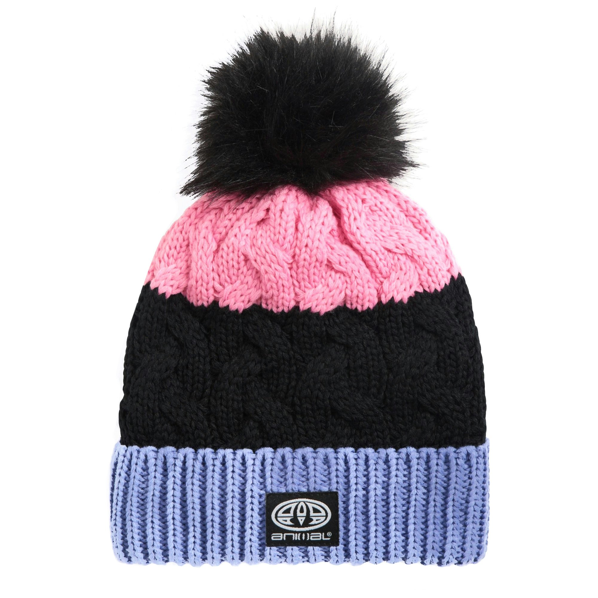 Animal Blue/Black/Pink Kids Alex Recycled Beanie - S-M