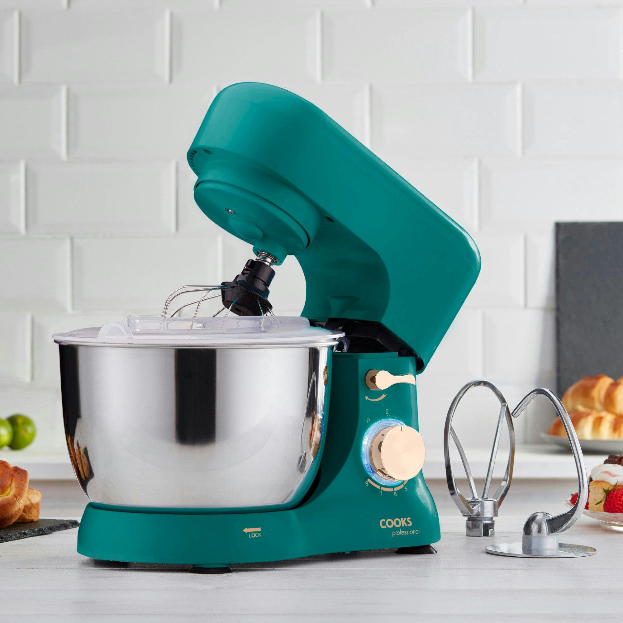 Cooks Professional Unisex Teal Stand Mixer 1000W Speeds & 4.5L Mixing Bowl - Kitchen Baking Tool In Size 8 - Image 2