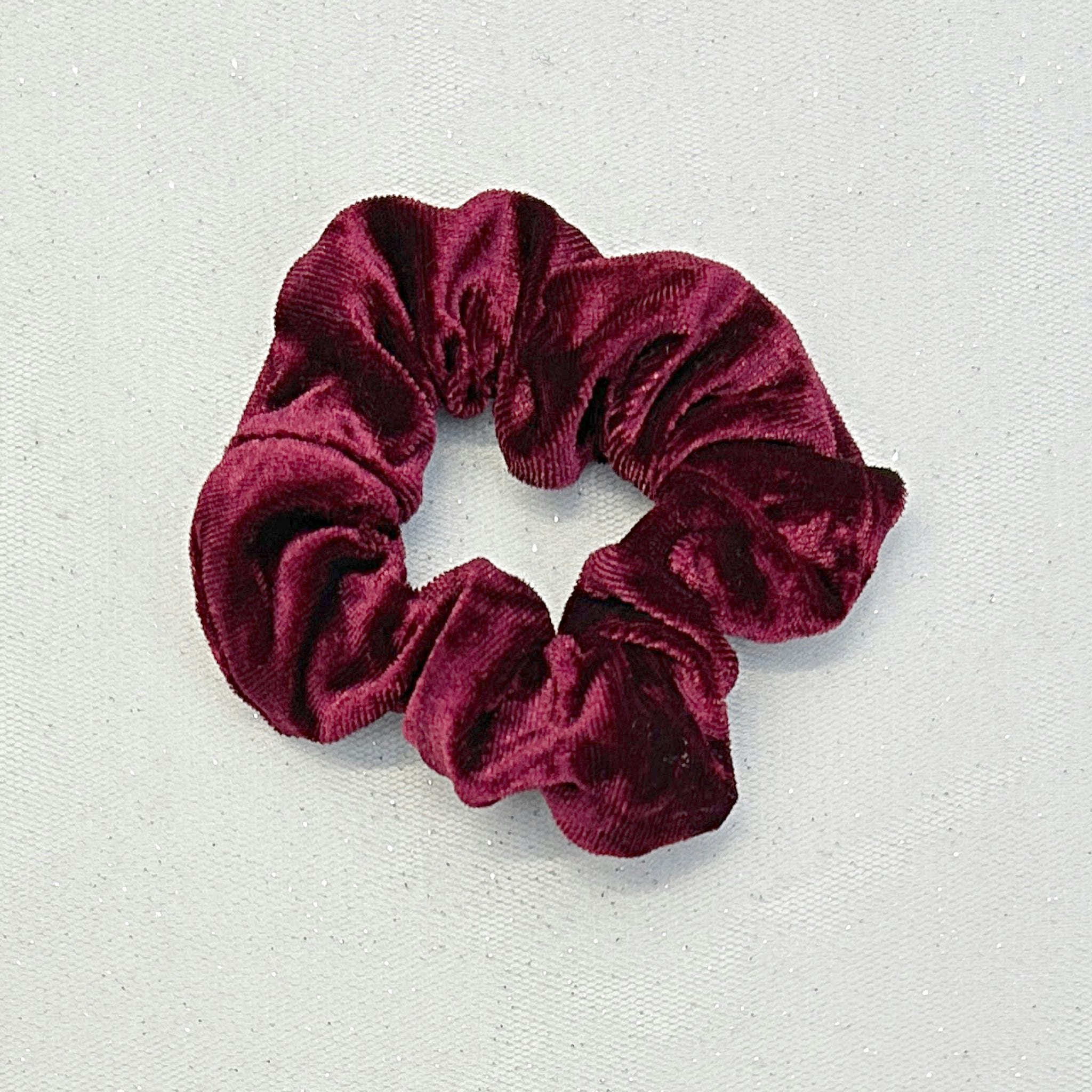 Queenmee Accessories Burgundy Scrunchie In Velvet