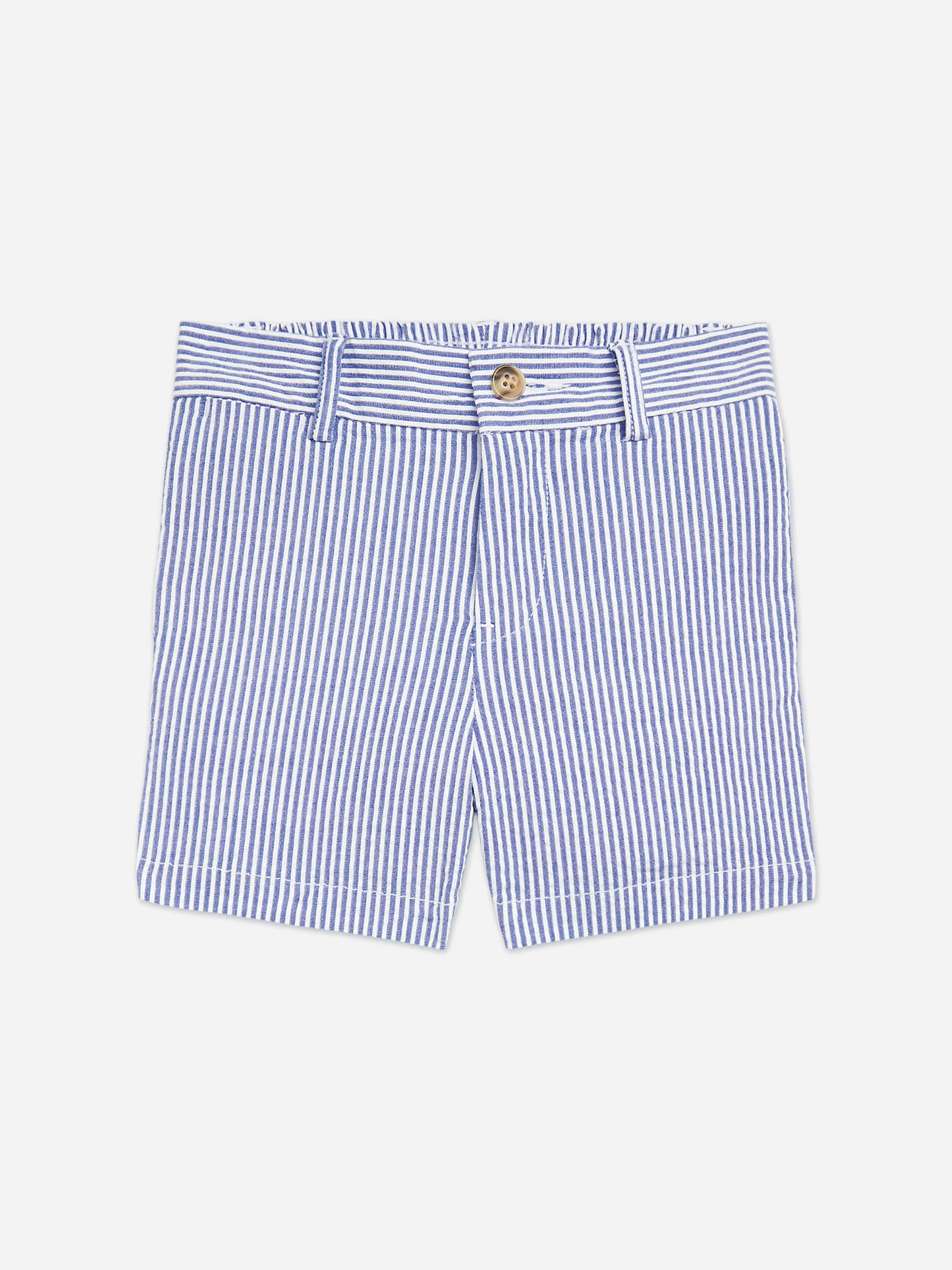 Ralph Lauren Kids Boys Blue Ralph Lauren Baby Seersucker Shorts In - 12 Months