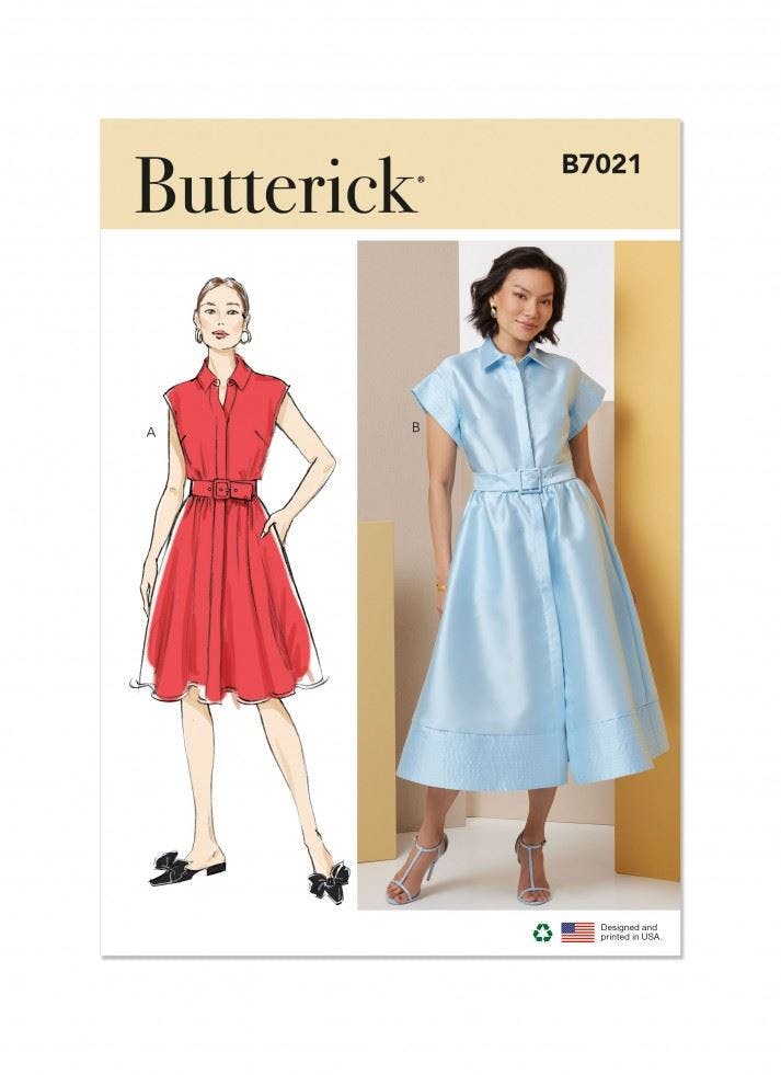 Butterick Women's Sewing Pattern 7021, Dresses For H5 (6-8-10-12-14) - Intermediate - U5 (16-18-20-22-24)