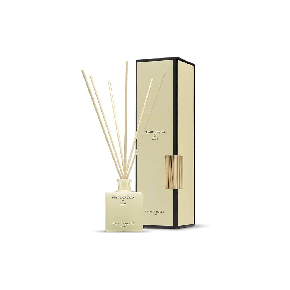 Cereria Molla Black/Yellow Reed Diffuser 100Ml - Orchid & Lily - 100Ml