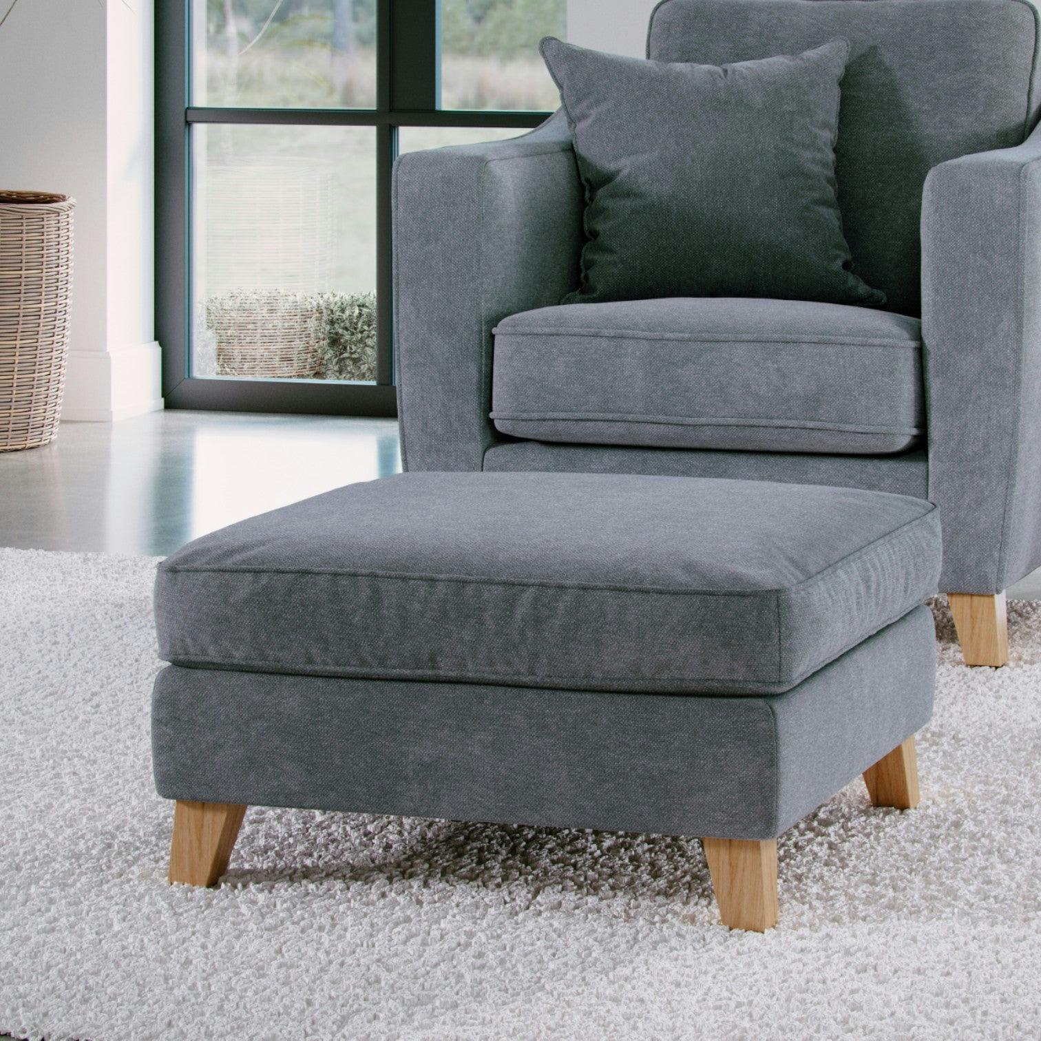 The Great Sofa Company The Elton Footstool - Denim