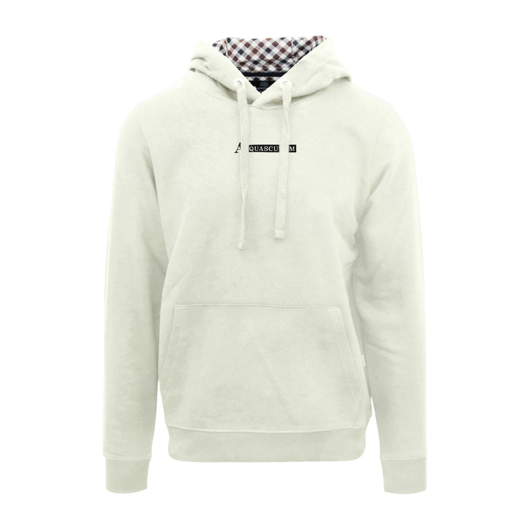 Aquascutum Men's Lettering Hoodie - Butter - M - Butter - 100% Cotton
