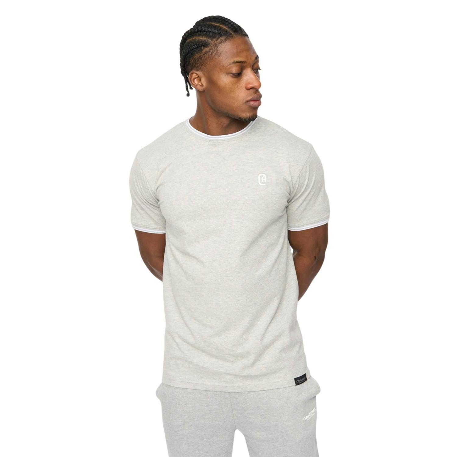Crosshatch Men's Grey Preece T-Shirt - Marl - M - Marl - 100% Cotton
