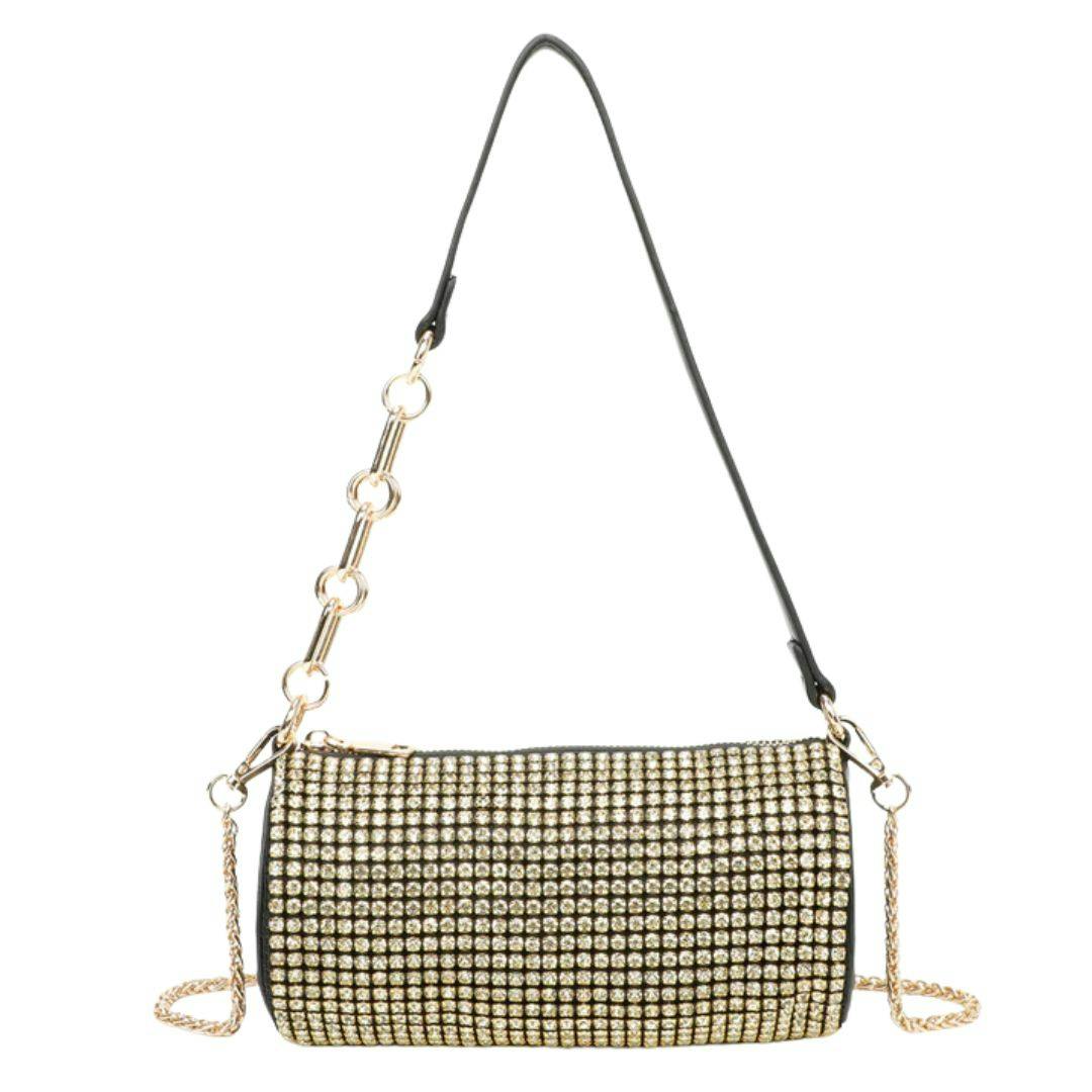 Love Emvy Light/Gold Bijou Cylinder Collection – Rhinestone Evening Clutch Bag