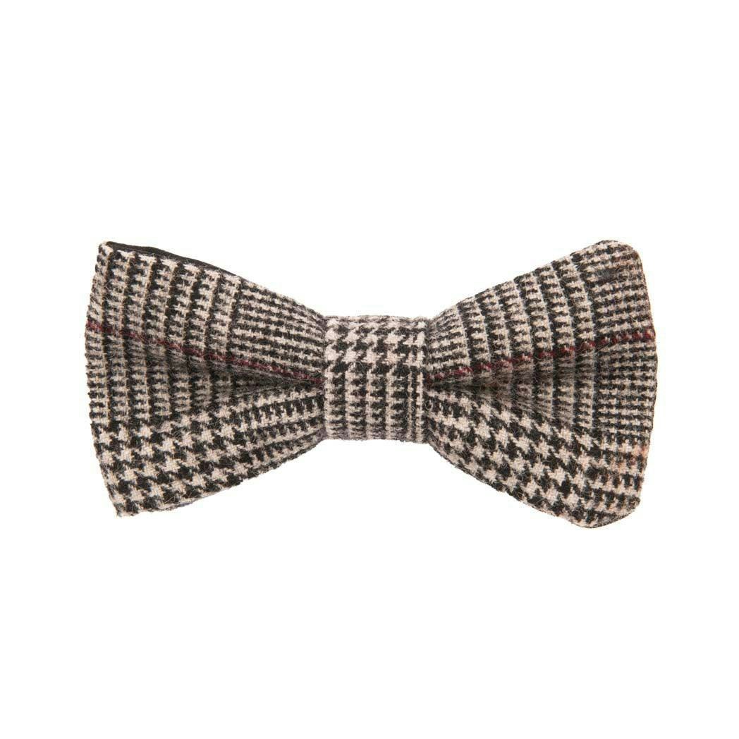 Heritage Traditions Grey Tweed Box Check Bow Tie - Prince Of Wales Check