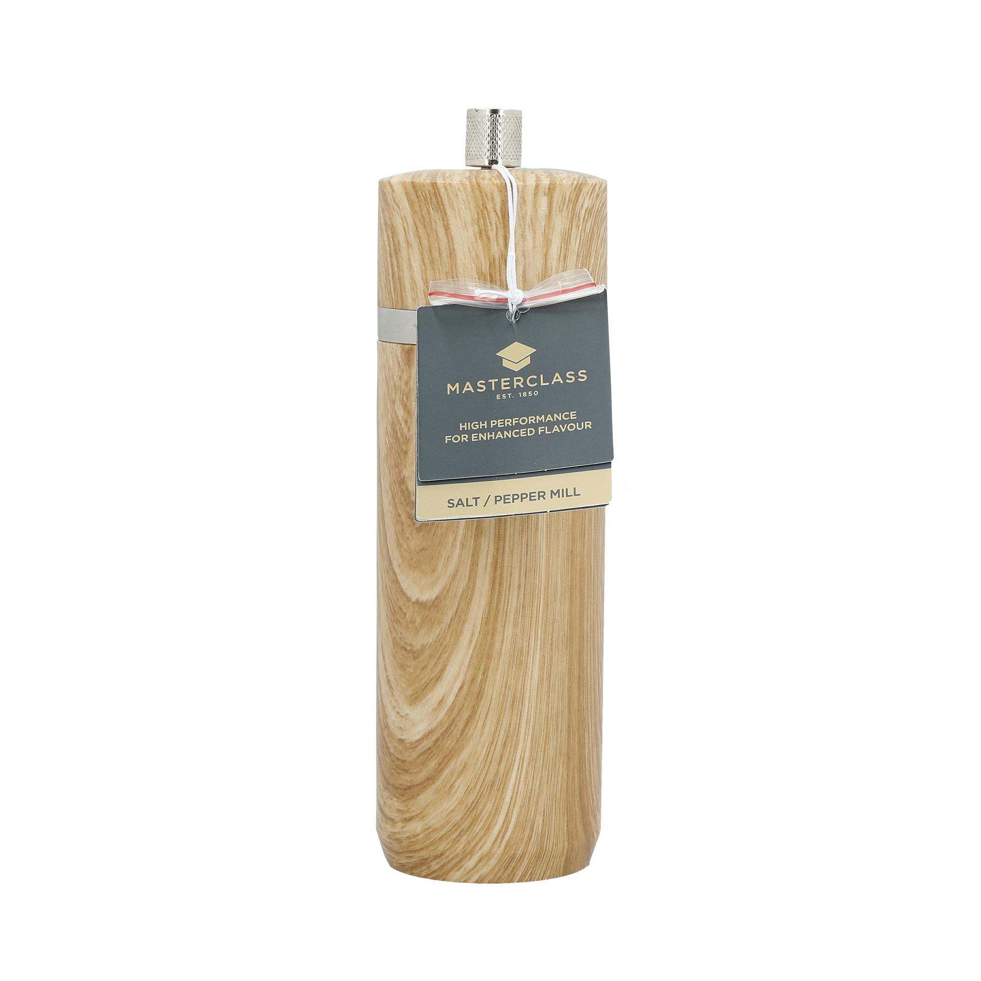 Rackhams Brown Salt Or Pepper Mill Set With Interchangeable Caps, Set Of 2 Beech Capstan Mills With Manual Ceramic Grinders, 17Cm - Abs Body - Salt & Pepper