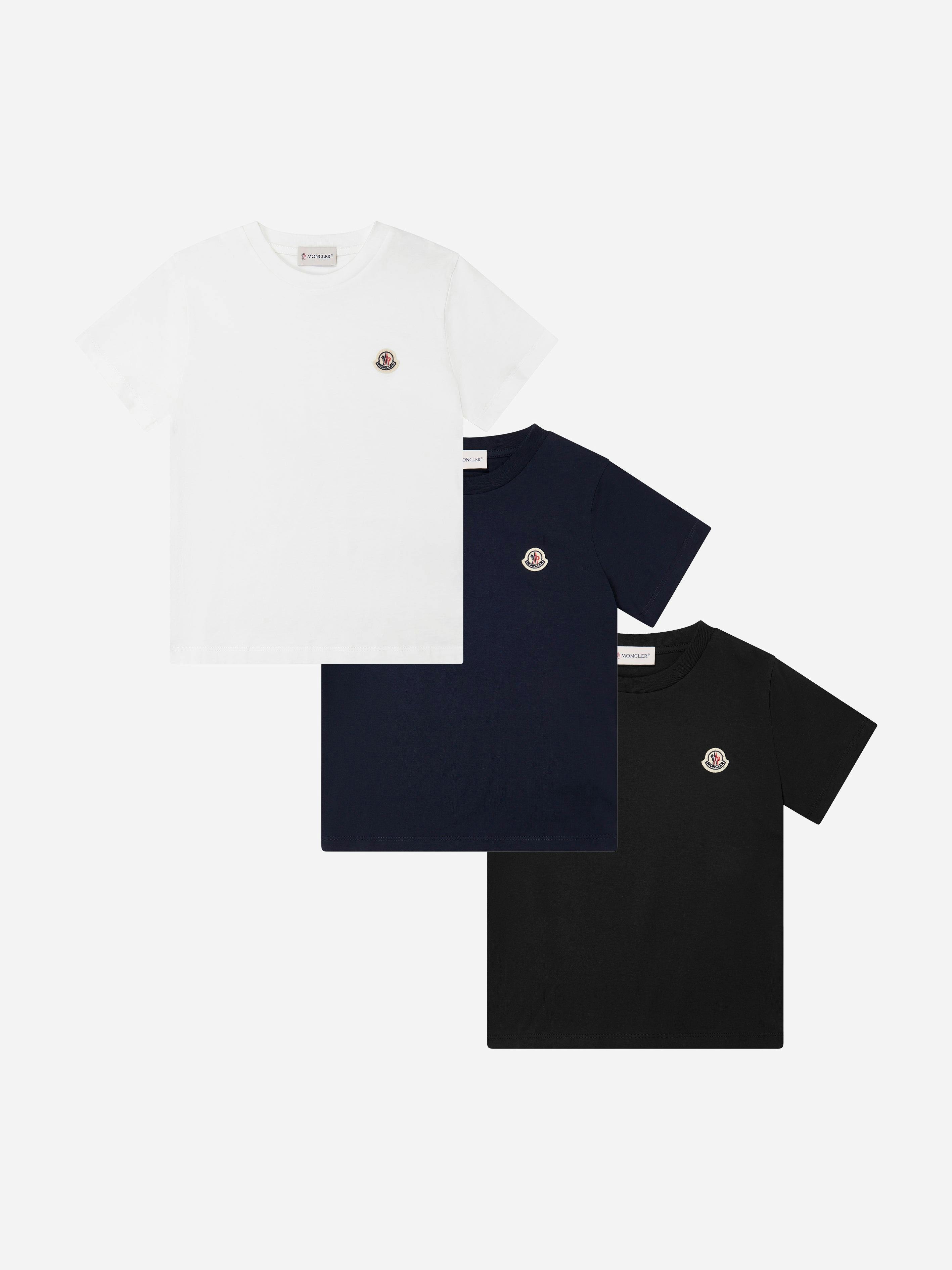 Moncler Enfant Boys Logo Patch T-Shirt Set In Navy - Navy - 10 Yrs